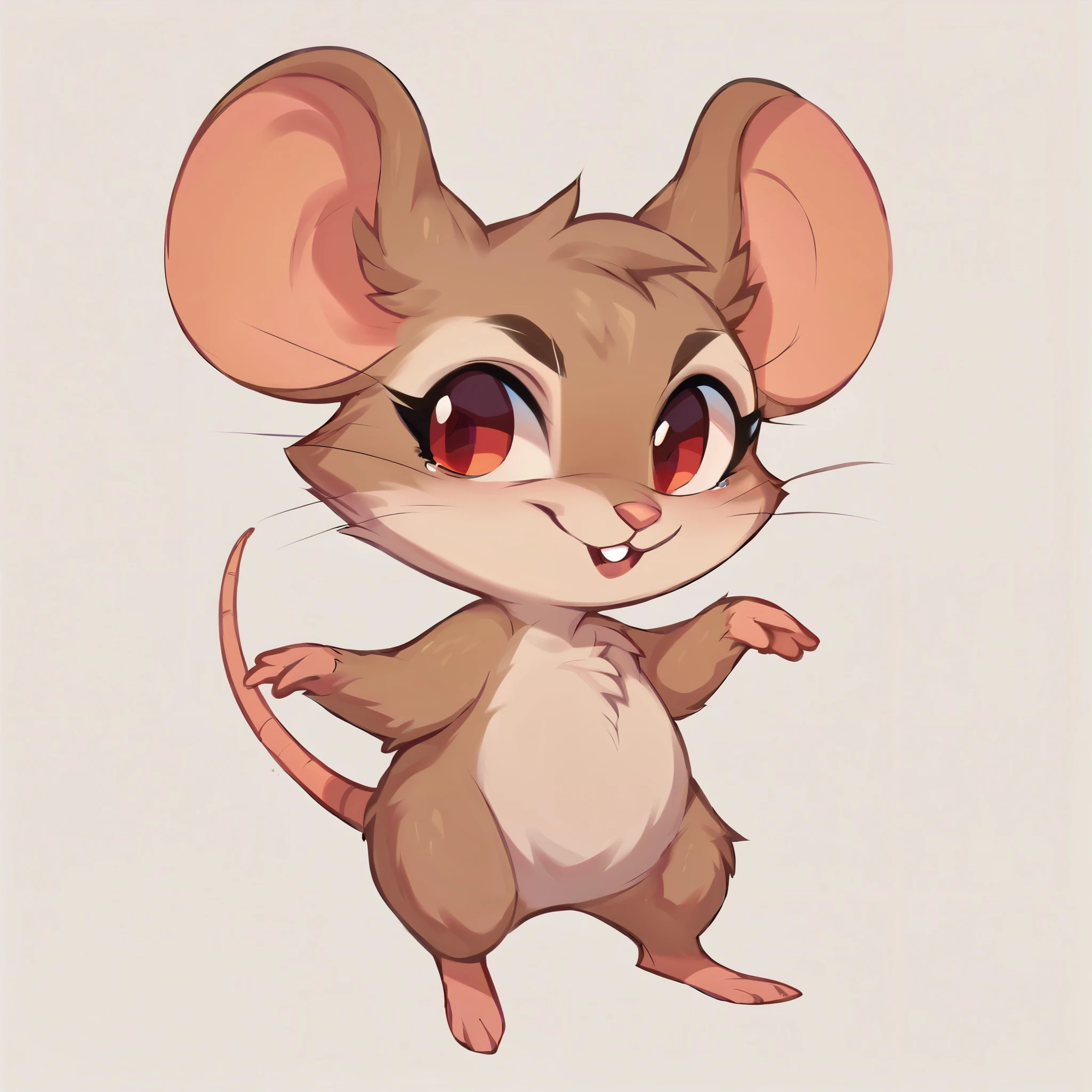 score_9, score_8_up, score_7_up, score_6_up, score_5_up, score_4_up, show accurate, full body, hungry body, simple background, (solo), (semi anthro), mouse, female mouse, standing, (light brown dull fur), red eyes, front character,