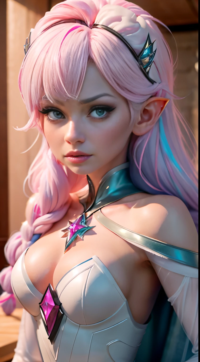 Elfgirl (rose quartz SU-Elsa frozen Disney Tinker waifu mezclando modelos .) (ultra FUSION of white and pink hair) Highly detailed CG unity 8k wallpaper, style shot, complex, high detail, dramatic, highest quality movie still image, very detailed, masterpiece, best quality, character design, Elsa, Elsa from Frozen,Fusion Pink Diamond (( Dark style)), realistic ultra-detailed rendering style, natural light, sharp character design, (hard focus, 8k), (((natural skin texture))), 8k textures, soft cinematic lighting, adobe lightroom, dark room, hdr, Sophisticated, Elegant, Rich Detail, Sharp Focuilm Look) )), Soothing Tones, Detail Frenzy, Intricate Detail, Super Detail, Low Contrast, Soft Film Lighting, Dull Colors, Exposure Blending, HDR, Fade, 35mm, f/1.4, ISO64, f16, 25 sec.