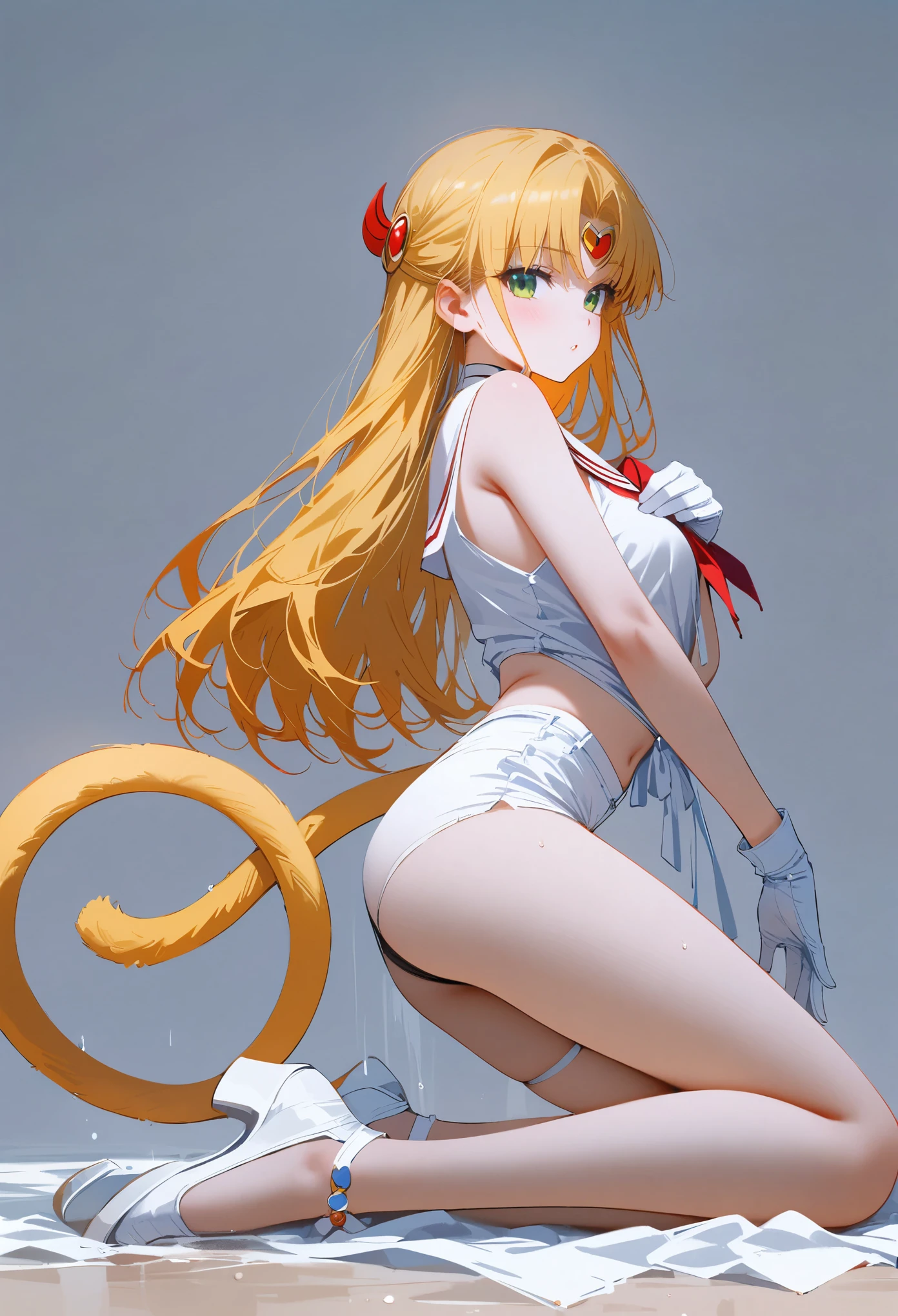 (masterpiece, best quality:1.2), Sailor Moon,1 girl, alone,blonde hair,long hair,jewelry,whole body,double tail,White gloves