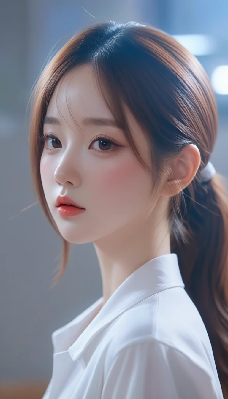 un gros plan d&#39;une femme portant une casquette de baseball et une chemise blanche, oeuvre d&#39;art dans le style de guweiz, guweiz, Realistic anime 3 d style, kawaii Realistic portrait, Realistic cute girl painting, tendance sur cgstation, Realistic artstyle, 🤤 portrait de fille, inspired by Yanjun Cheng, Realistic. cheng yi, photoRealistic!!!!!!! Style artistique