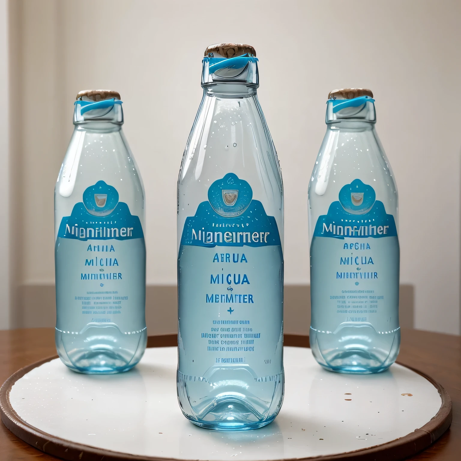 Make me some images with texts of recommendations for the care of the bottles of mineral water with the Agua Vera brand