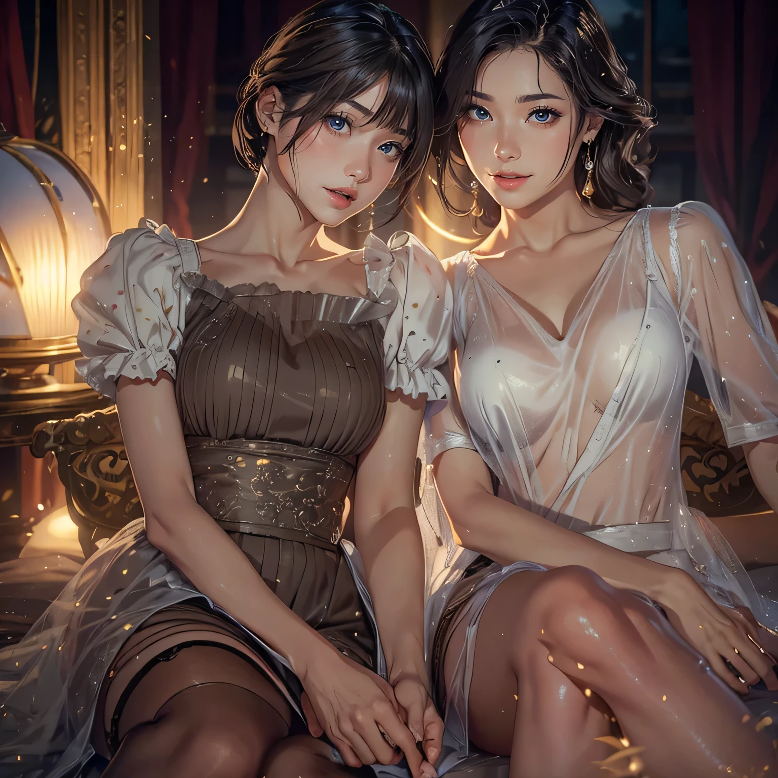 Around 30 years old, (Elegant and well-proportioned body shape), (high heels), (bob hair), (garter stockings and anklets), (spread your legs), wince,(orgasm:1.5),waiting for tongue,(Delicate and elegant light makeup), Delicate and beautiful fair skin, Detailed facial description with double beautiful eyes, Gentle eyes that shine with youth and innocence, Expressing the amazing beauty of youth, Adorable Japan Woman, A beautiful portrait that captures her enchanting charm. (8K, highest quality, masterpiece: 1.2), (Realistic and photorealistic: 1.37), (to office)
