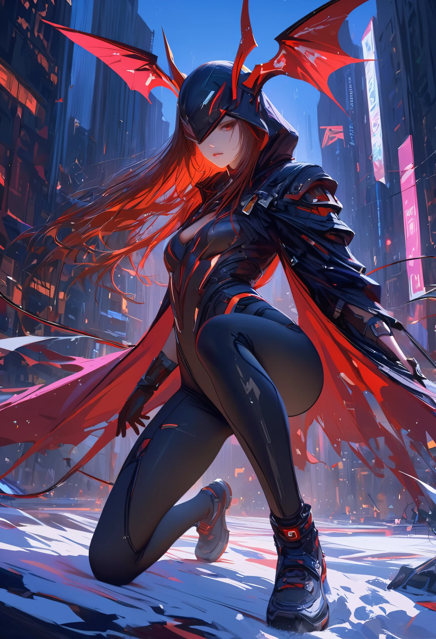 Black,chiaroscuro, Ray tracing, movie lighting, cowboy shooting, 8K, Yes, Super details, precise, best quality, Award-winning, Award-winning, A High resolution, masterpiece, high detail,guweiz on artstation pixiv, Popular topics on artstation pixiv, 详细的number概念艺术, author:Yang Jie, 2. 5D CGI anime fantasy artwork,ultra high definition,8K ,Realistic skin texture,chiaroscuro, Ray tracing, movie lighting, 8K, Yes, Super details, precise, best quality, Award-winning, Award-winning, A High resolution, masterpiece, high detail,in the snow,Clear,masterpiece, best quality, 8K, number, 1 girl, alone, stand up, hair accessories, Red eyes, Heartless expression, Bloodstained mechanical parts, electric wire, cable, failure effect, scary, Science fiction, futuristic, The background inside is darker, neon lights, cyberpunk characters, surreal, Strange, Disturbing, spine-chilling, scary, western metal,Red eyes,发Black,Black色長手套,One-piece Pants,leggings,Highlight her graceful figure,将整个身体包裹stand up,symbiont,((Raised sexy)),Jumpsuits,Red eyes,Venom Possession,发Black,Black色長手套,One-piece Pants,Black色一件,Blood-red eyes,best quality, High resolution, super detailed, Vivid texture, mask, Bangs,wear socks,tears,被Black色粘液覆盖