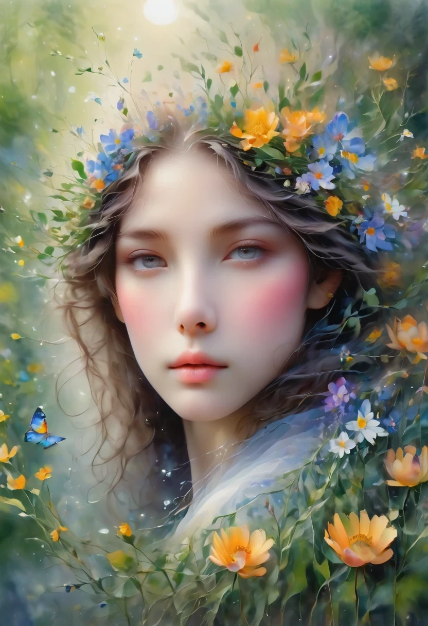 original photo, photography, lifelike, 8k vibrant photos of women in nature, Ultra-detailed, meticulous, dramatic light, meticulous beautiful eyes, Delicate skin, depth of field, gray eyes