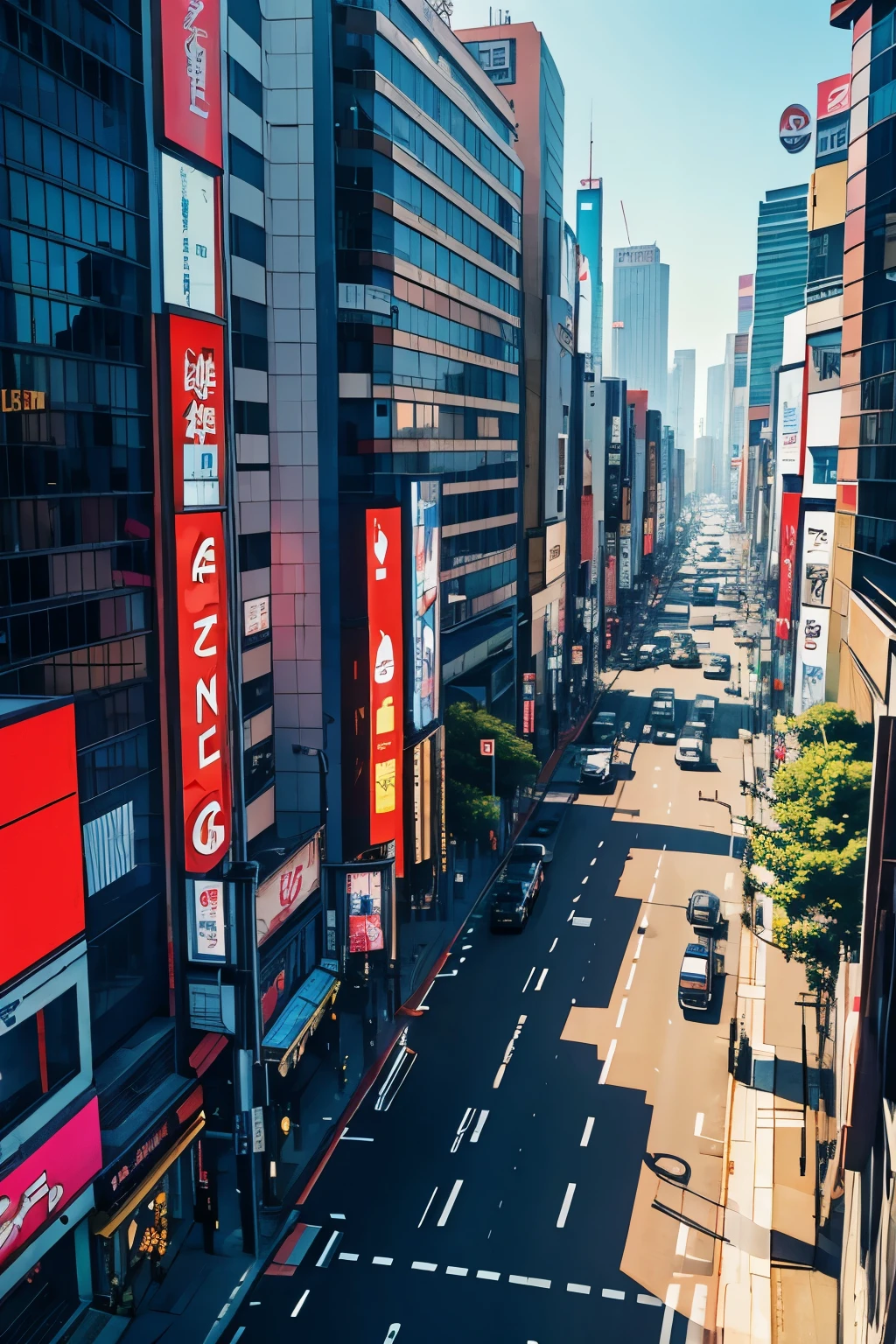 Ariel shot of Shibuya street, Hayao Miyazaki