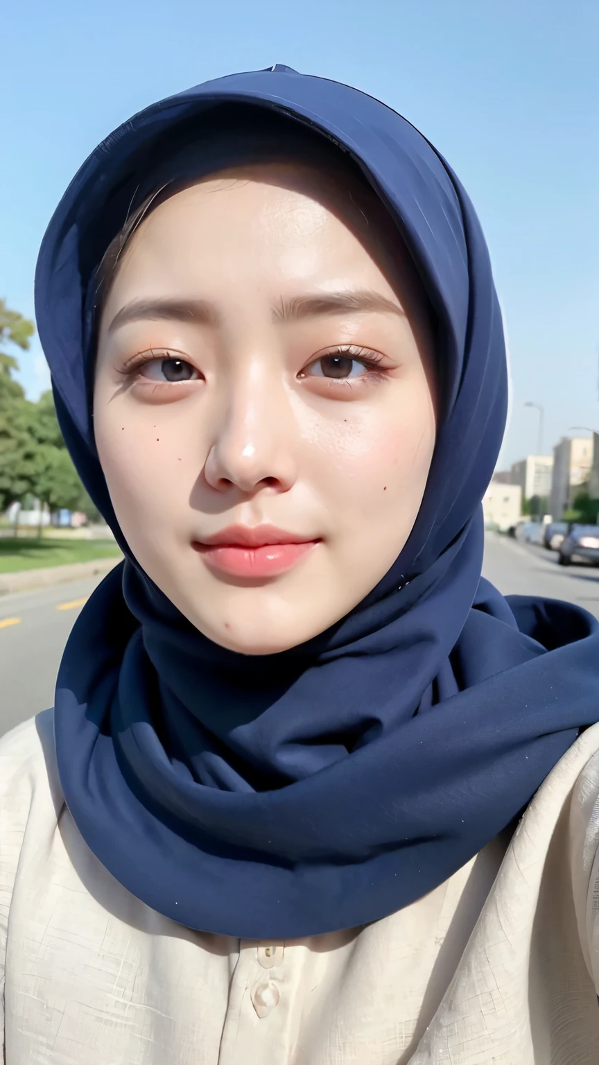 ((Best quality, 8k, Masterpiece :1.37)), (wear hijab girls), girls wear hijab, postion:standing, style model, (girls wearing hijab moslem), beautiful face, face bukkake, 18 years old girls, hair black, ultra detailed face, ultra detailed body, slim body, lips smile, Beautiful detailed eyes, eyes korean, detailed nose, Natural Lip, ((Lips Smile)), face smile, Wear hijab moslem, fancy jubba thobbe, view of the blue sky, Slim Body, realistic face, backround people hijab