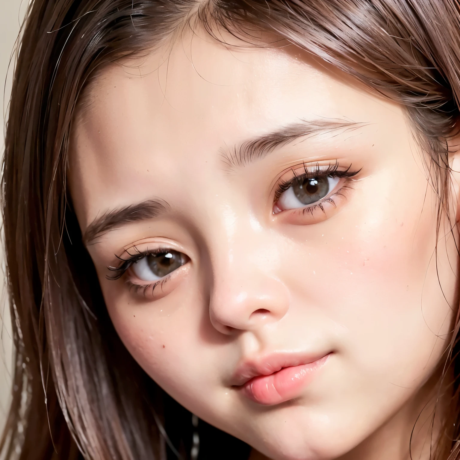 (highest quality,Super detailed,Physically Based Rendering:1.2), Realistic,Portraiture,Beautiful young woman with long wavy hair and captivating eyes,Delicate facial features,Soft lighting, Vibrant colors, ((Playfully licking fingers with tongue, Gently placing a finger in the mouth)),Subtle expressions of joy and anticipation,Romantic atmosphere, (Close-up shot of sensual lips),Cheeks turn slightly red,Sensual and sophisticated,A gentle and captivating gaze. centered