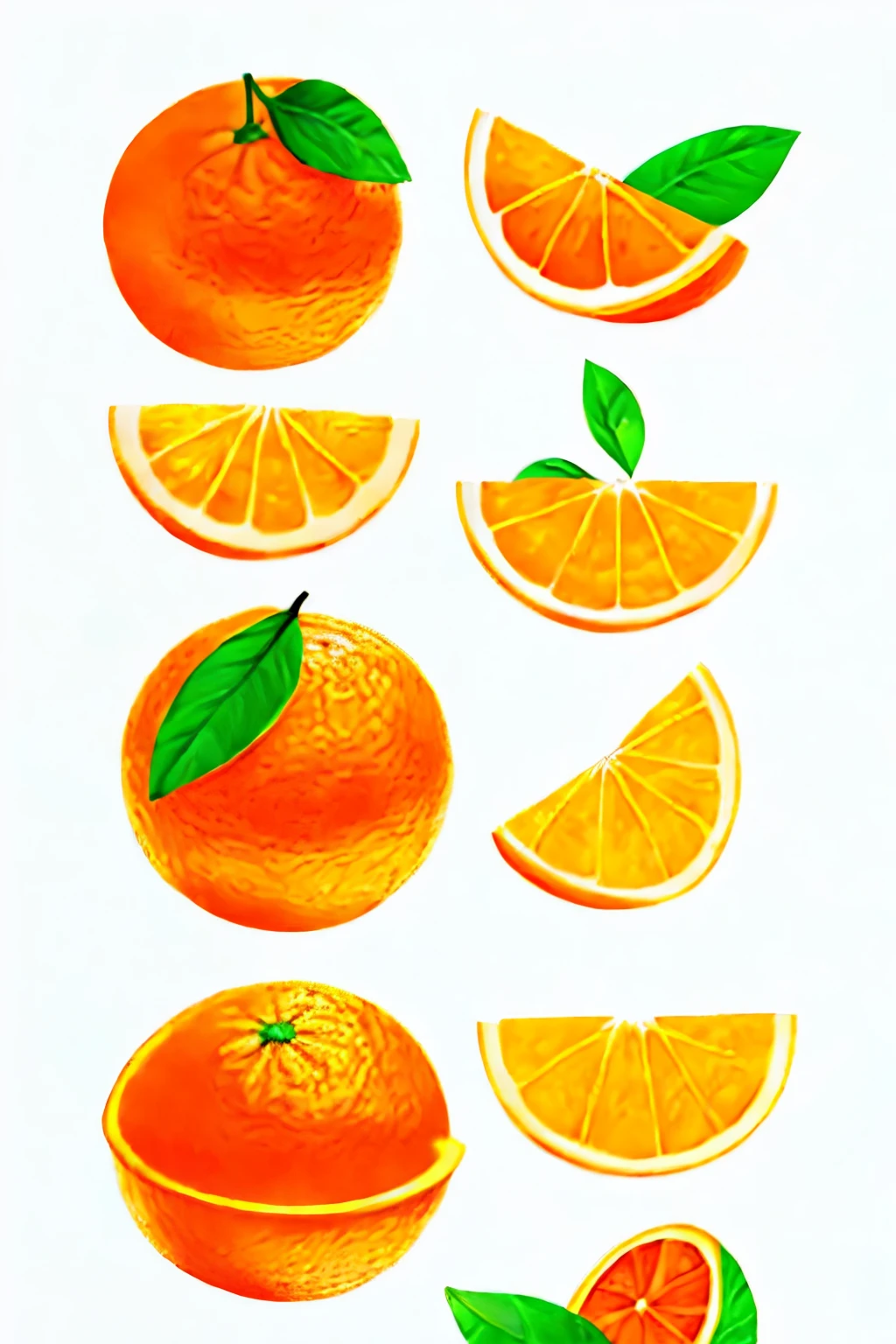 orange，Cartoon，Flat，line，Simple，fruit

