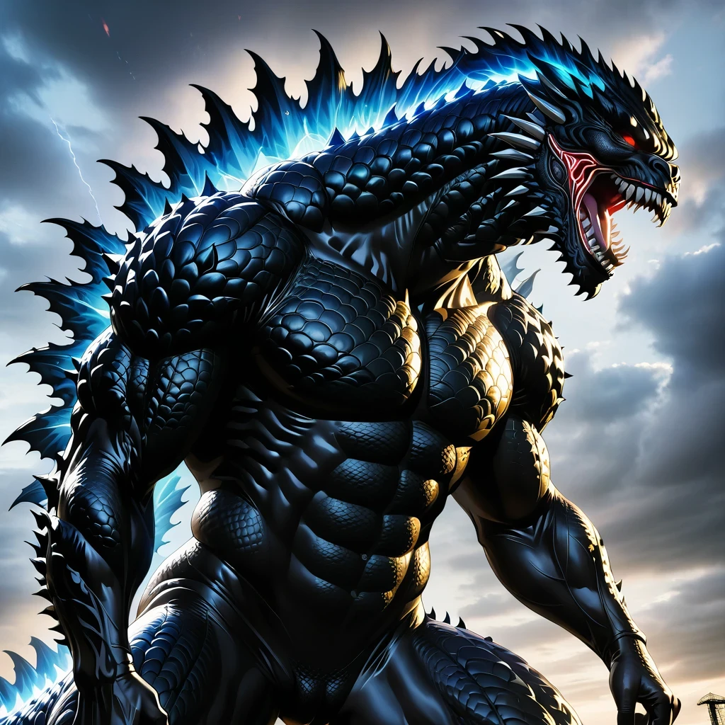 (godzilla:1.5),(gothic art),(Fear:1.4),(correct human anatomy:1.37)