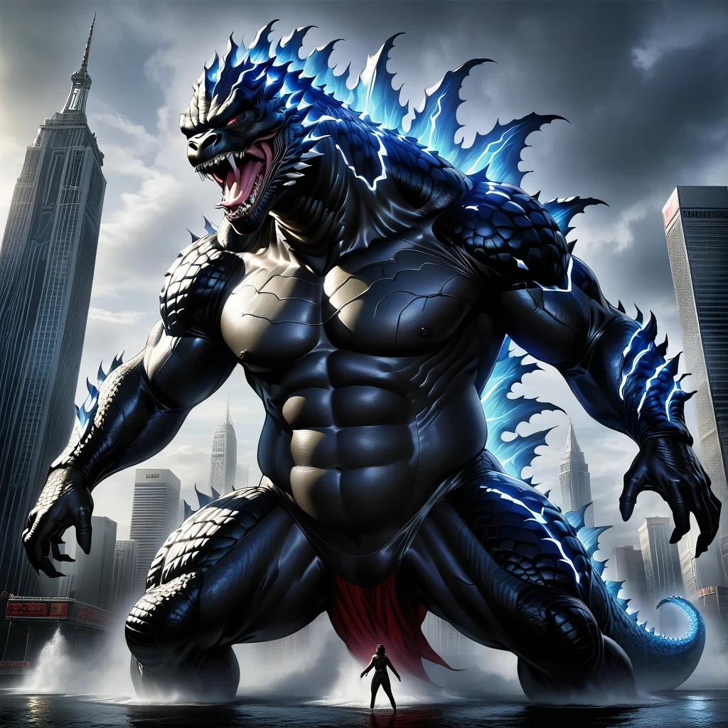 (godzilla:1.5),(gothic art),(Fear:1.4),(correct human anatomy:1.37)