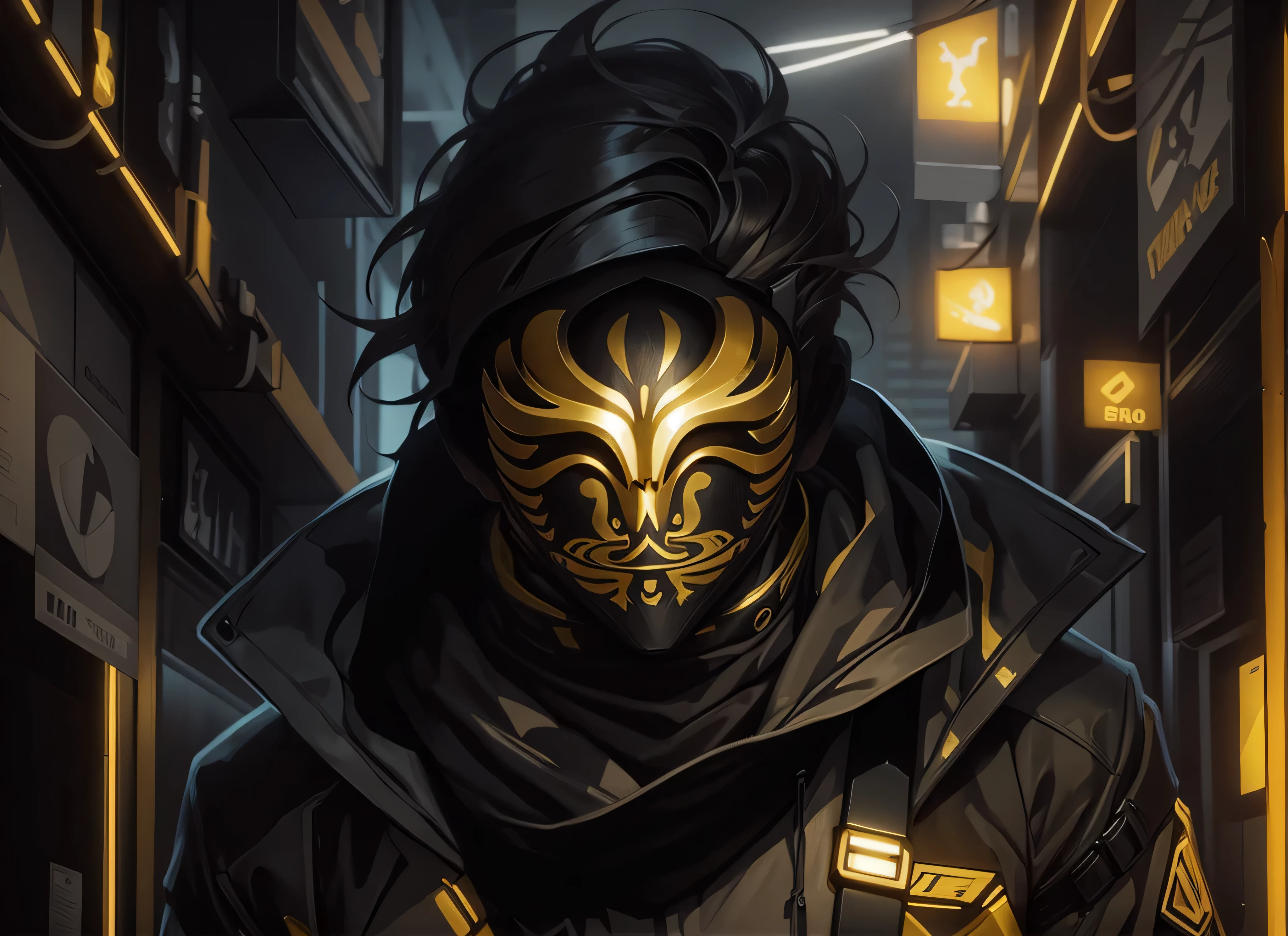 4K HD Illustration, Man, Plague mask in hand