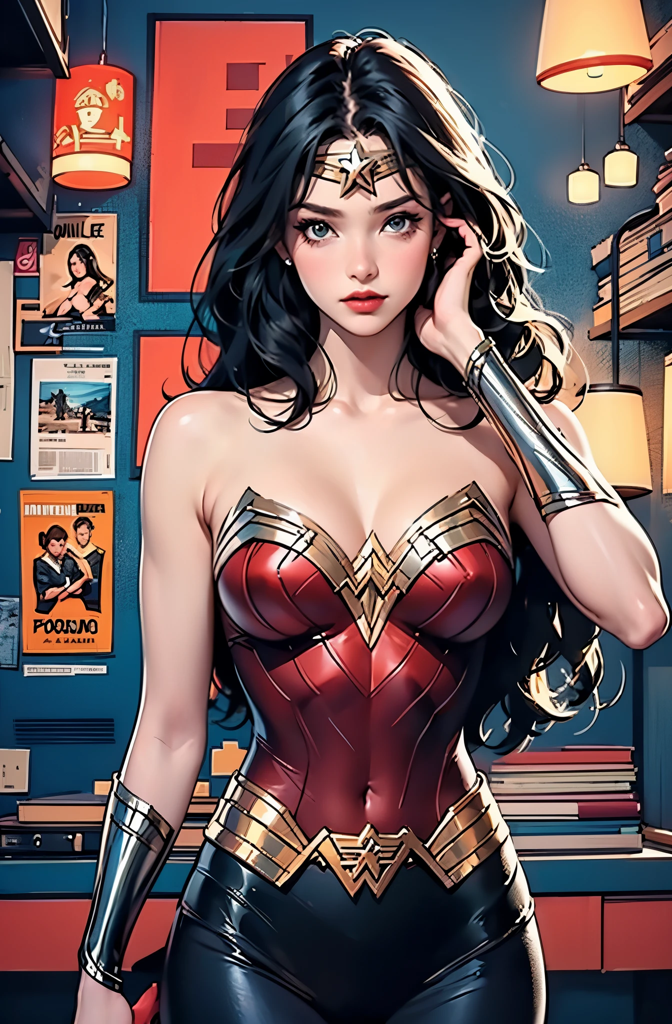 retro girl, Wonder Woman, poster