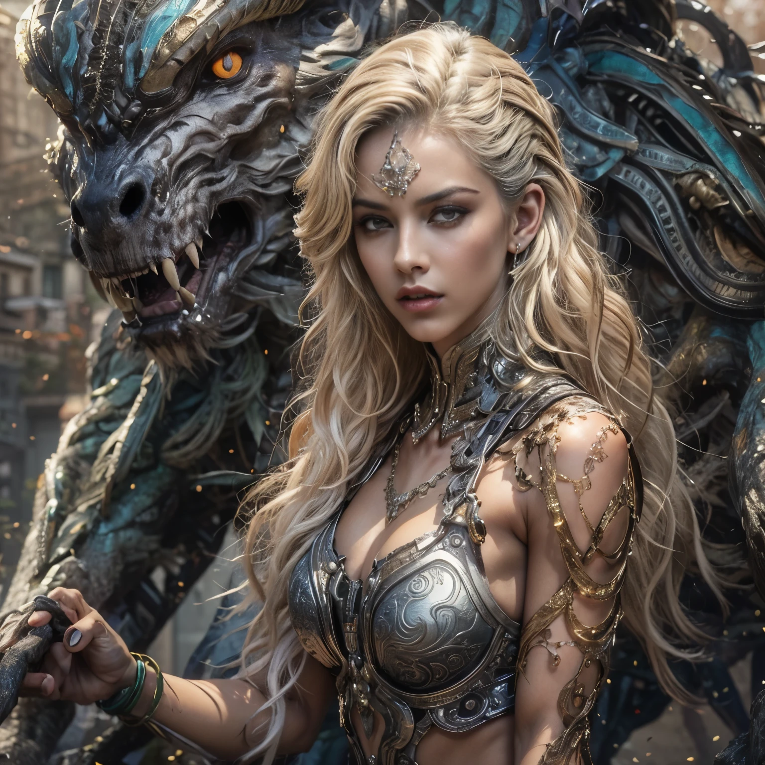 1 female alien, The Predator, warrior, (very beautiful:1.2), (intense gaze:1.4), (Predator:1.1), long dark nails, NSFW,  nipple, thick eyebrows, Shining Amethyst eyes, the most beautiful face in the universe, platinum blonde,

A woman with an very beautiful face, her intense gaze fixed on her prey, fundamental power that cannot be denied.

(very beautiful toned body:1.5), (super muscular physique:1.2), (prowl:1.3), (smooth movement:1.4),

her beautiful body, muscular and toned, She moved smoothly and gracefully as she wandered., Ready to attack immediately. The Predator within her was always on