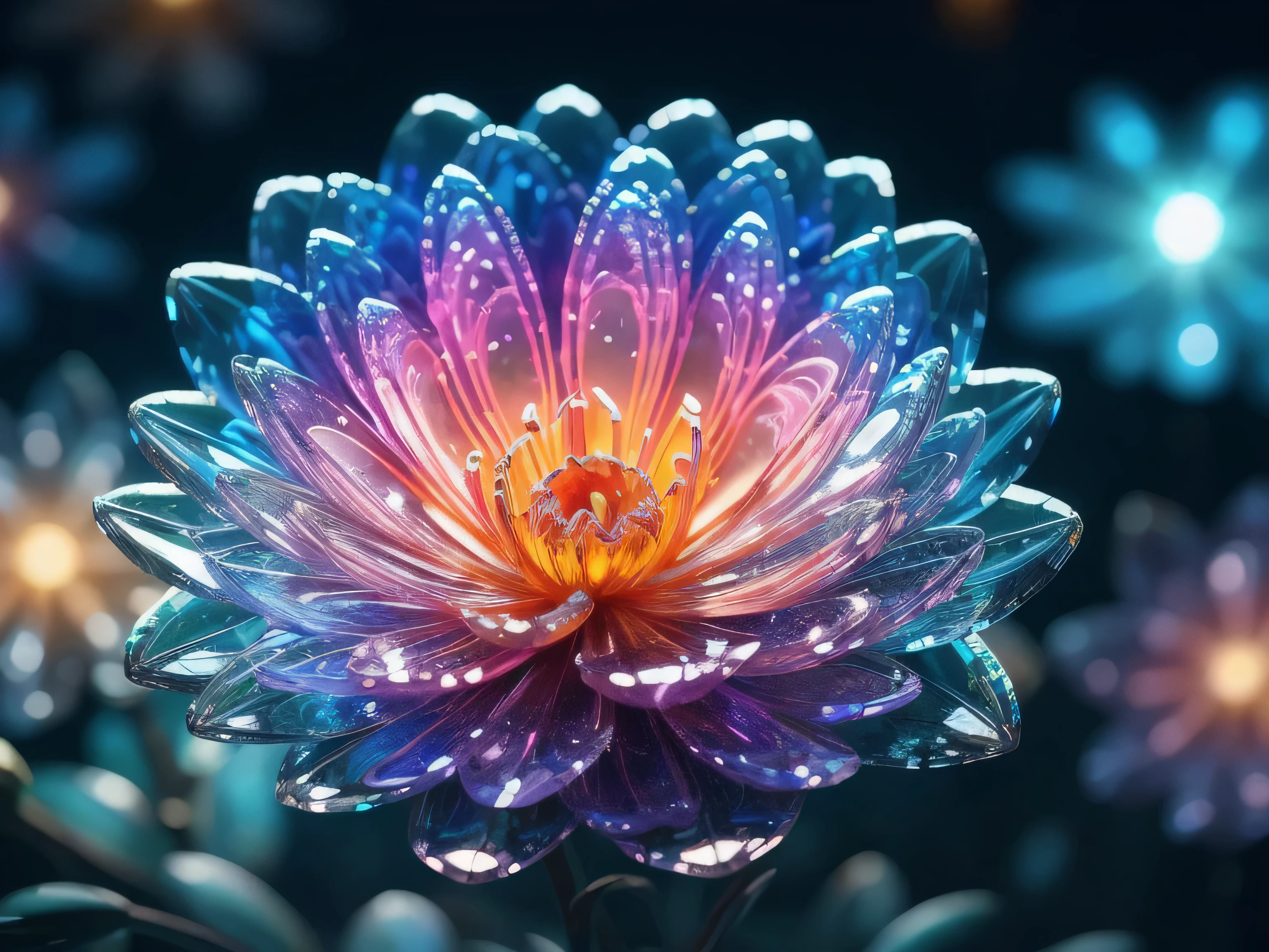 crystal flower,
fantasy, galaxy, transparent,
sparkling, Glittering, brilliant, rich and colorful,
amazing photography, dramatic lighting, photorealism, Super detailed, 4K, depth of field, high resolution