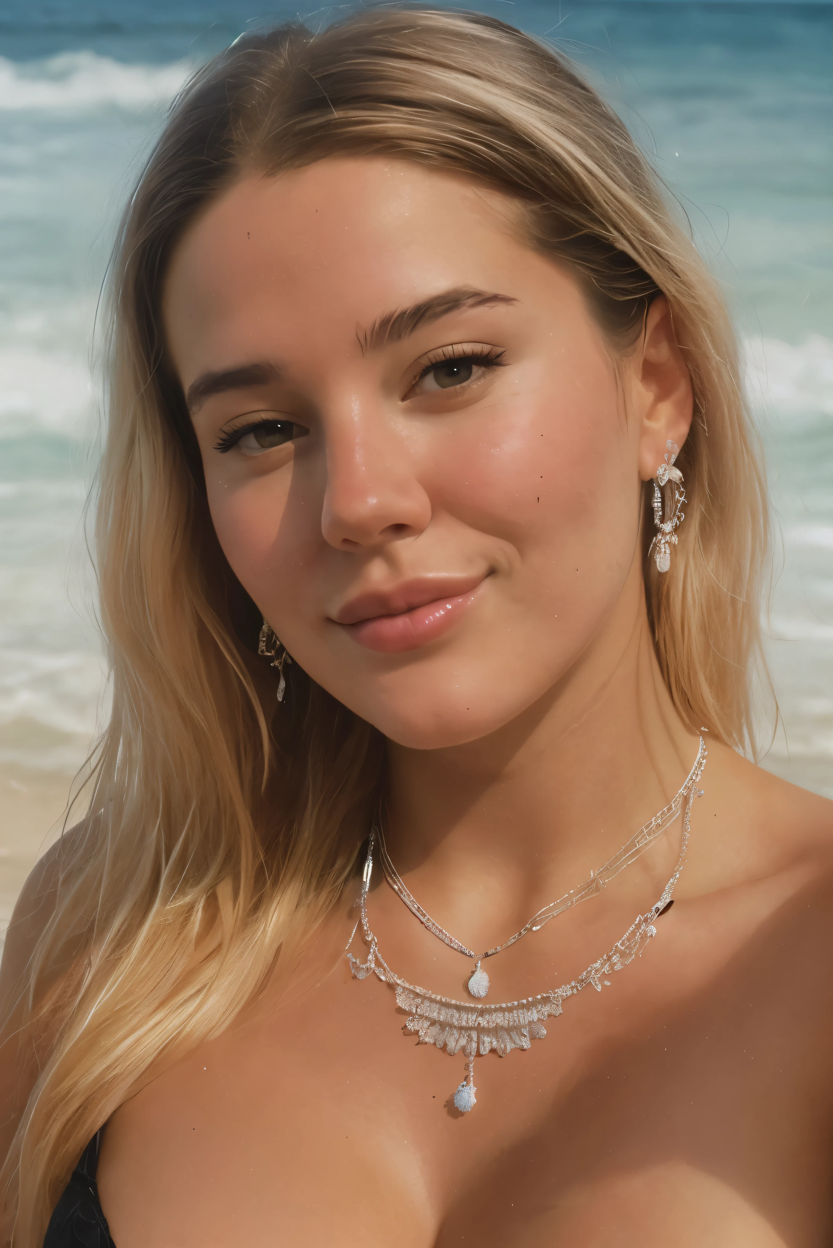 beautiful in a lace bikini, close up, (detailed face), (art by Anna Dittmann), (art by Bastien Lecouffe Deharme), subsurface scattering, ultra hd, 4k, high def, Photorealistic, Hyperrealistic, Hyper detailed, analog style, realistic, masterpiece, best quality, ultra realistic, 8k, Intricate, High Detail, film photography, soft lighting, heavy shadow,