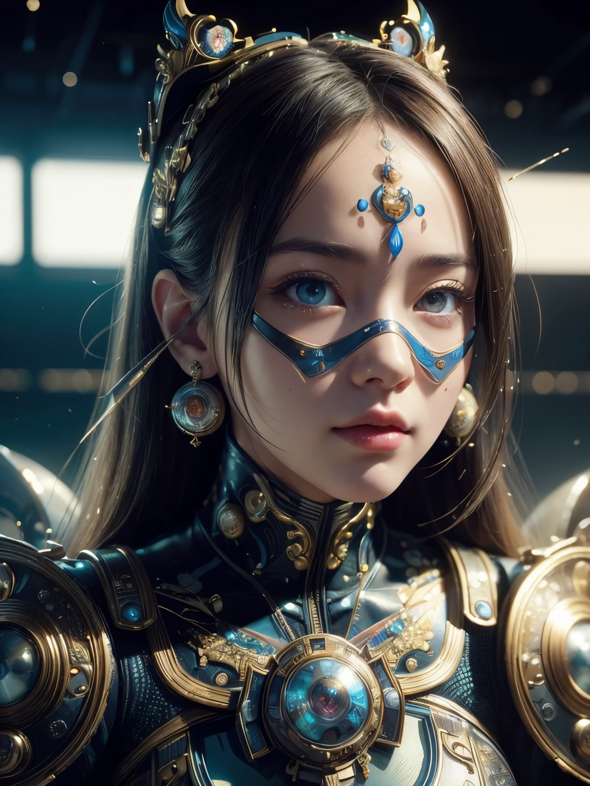 (high quality), (masterpiece), (detailed), 8K, Hyper-realistic portrayal of a futuristic (1girl1.2), Japanese character. Meticulous details bring the character to life in this visually stunning composition, showcasing the seamless blend of tradition and innovation. Trending on Artstation.