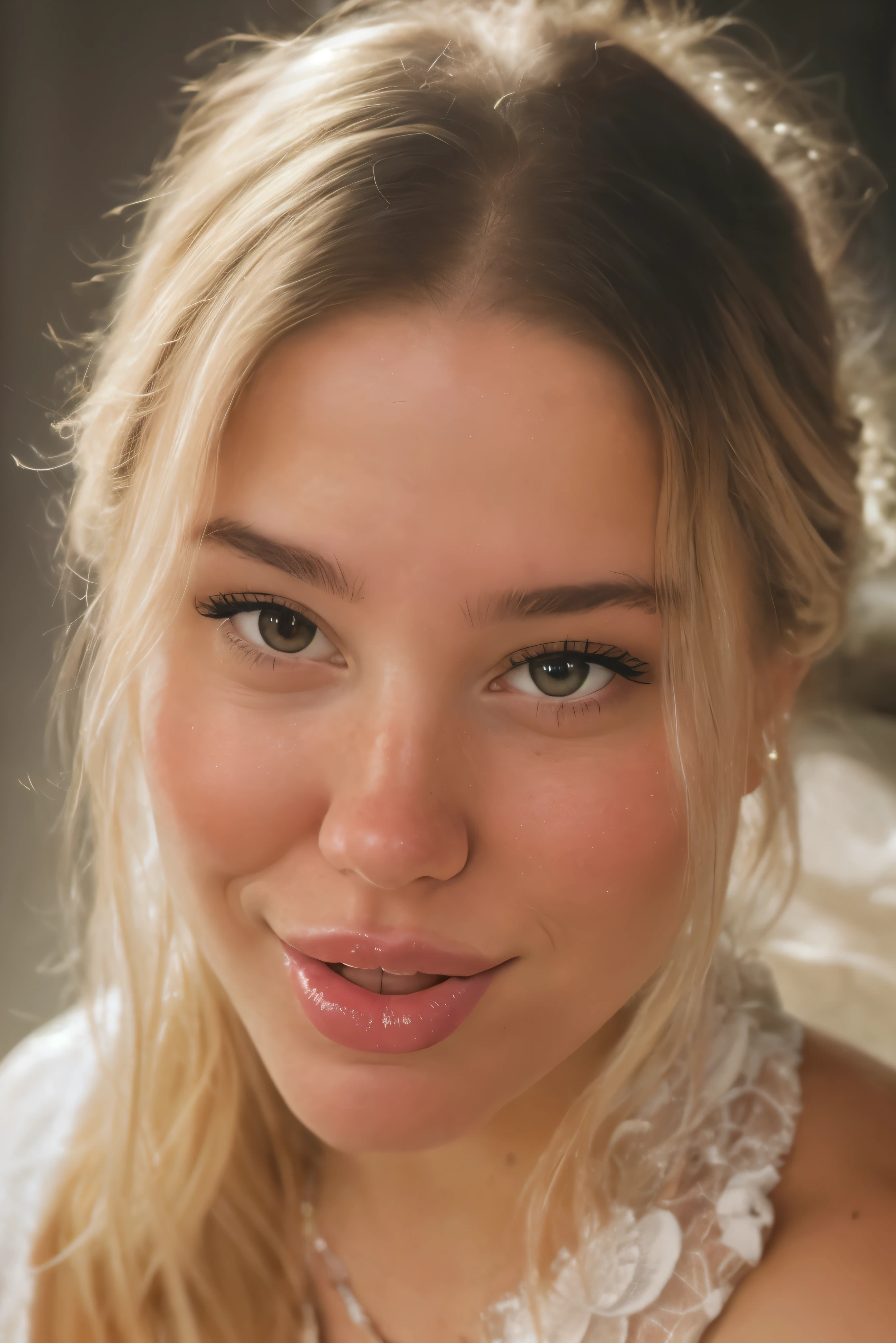 beautiful in a lace bikini, close up, (detailed face), (art by Anna Dittmann), (art by Bastien Lecouffe Deharme), ahg , rolling eyes, tongue, 38g saggy breast, huge cleavage, ultra hd, 4k, high def, Photorealistic, Hyperrealistic, Hyper detailed, analog style, realistic, masterpiece, best quality, ultra realistic, 8k, Intricate, High Detail, film photography, soft lighting, light shadow, 