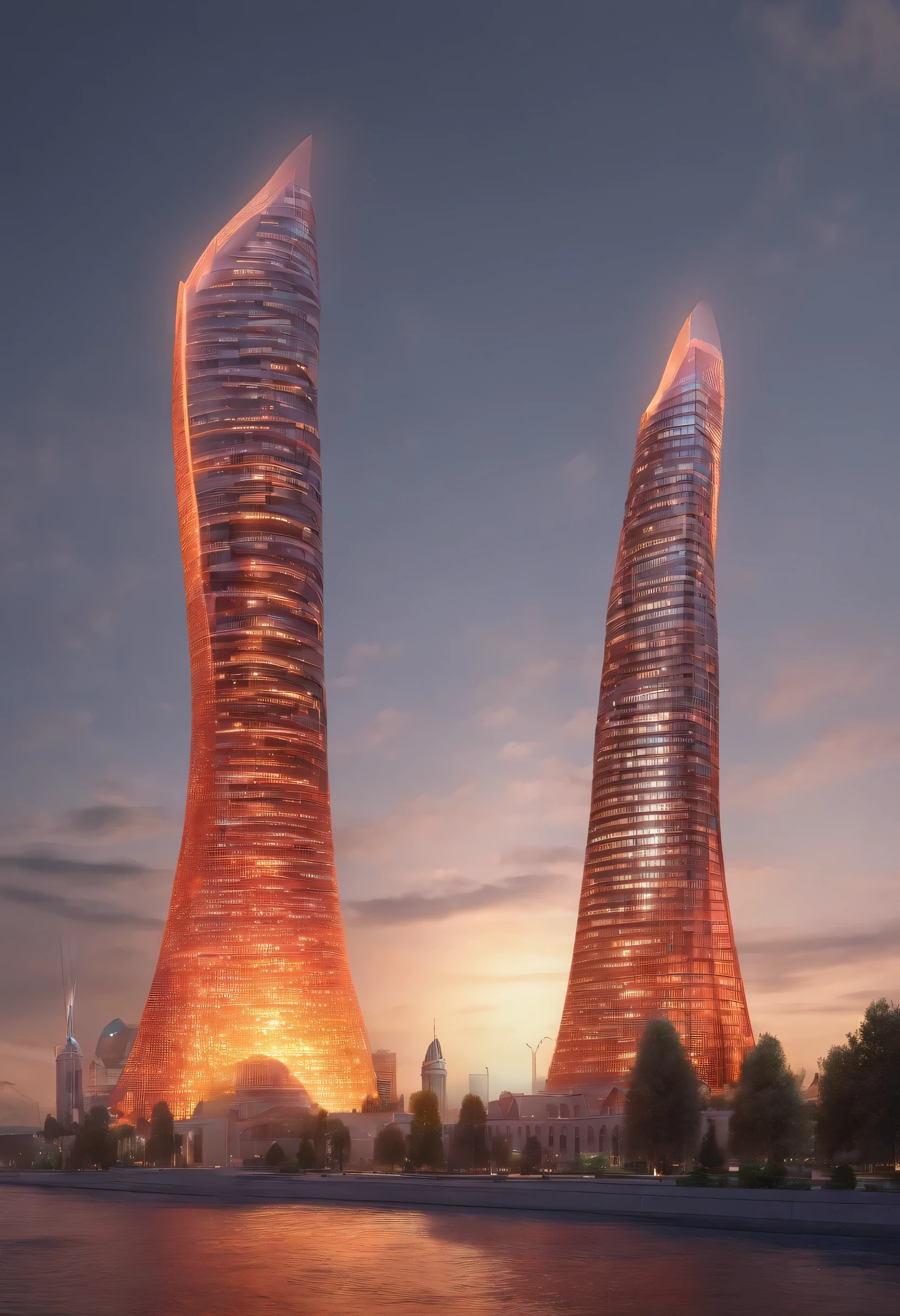 Baku city, flame towers