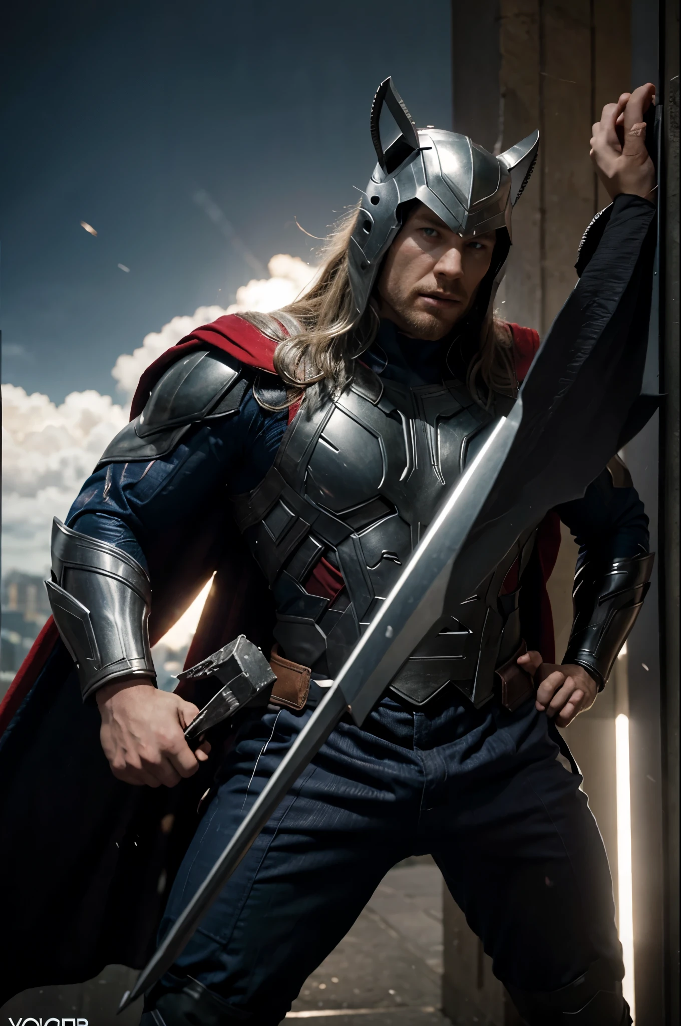 Thor brigando com homem aranha e o ruck batmam