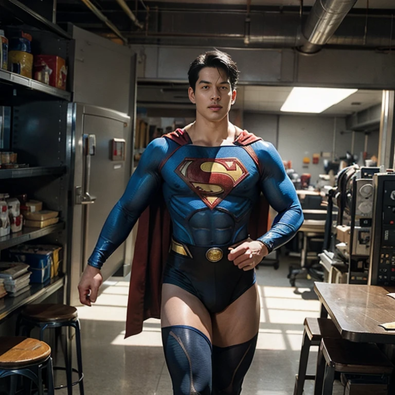 Man body setting，Superman costume tights , (bare thighs)
