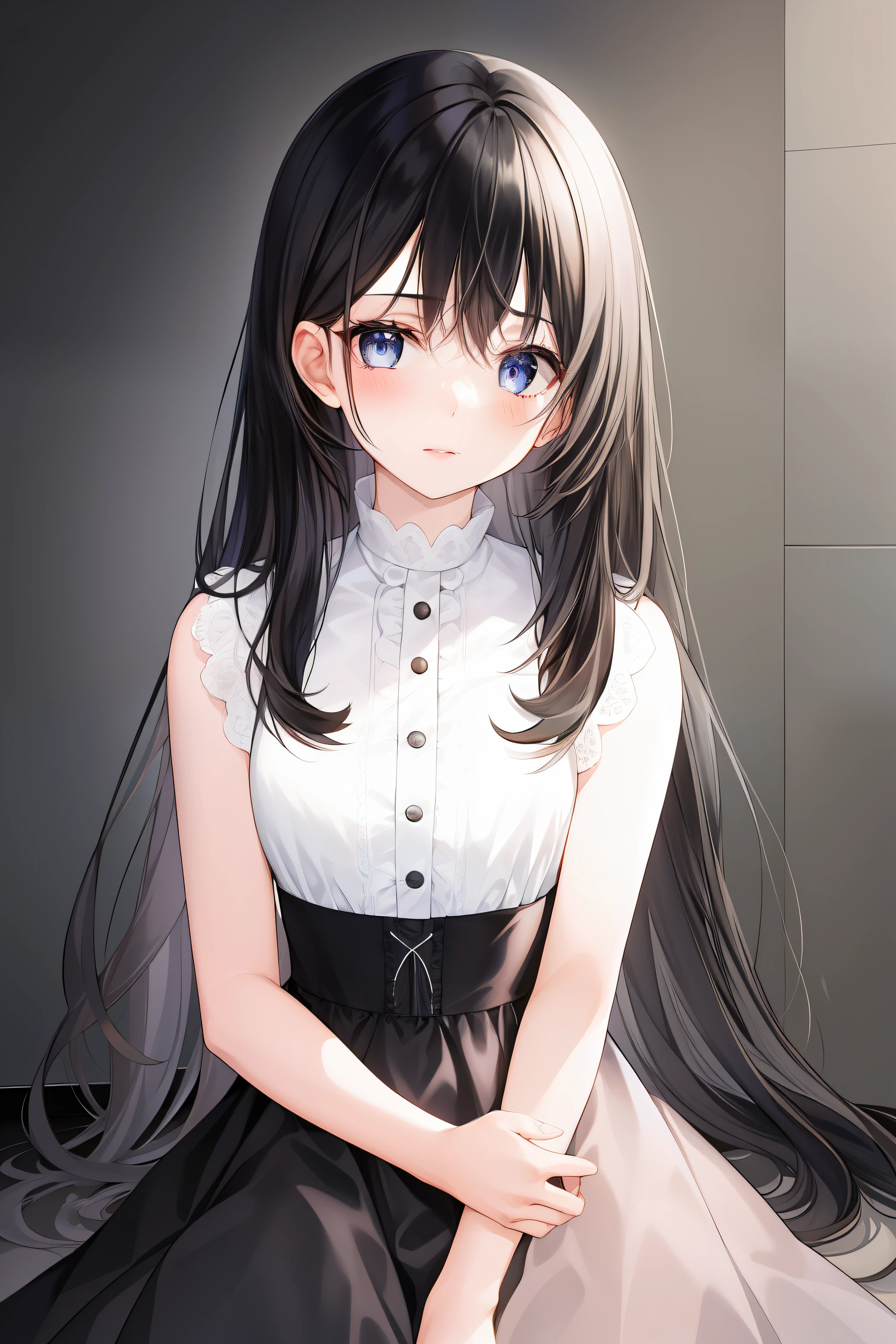 Une fille, Longs cheveux noirs