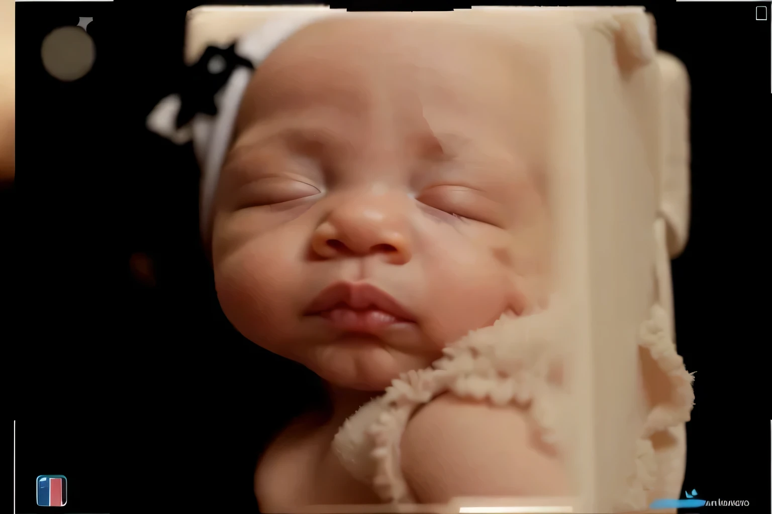 fix eyelids, sleeping baby girl