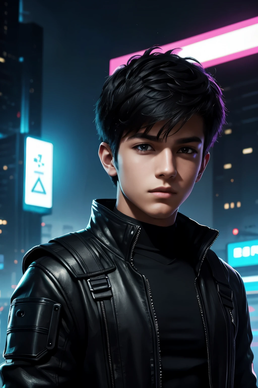 Change background cyberpunk boy realistic face ultra hd
