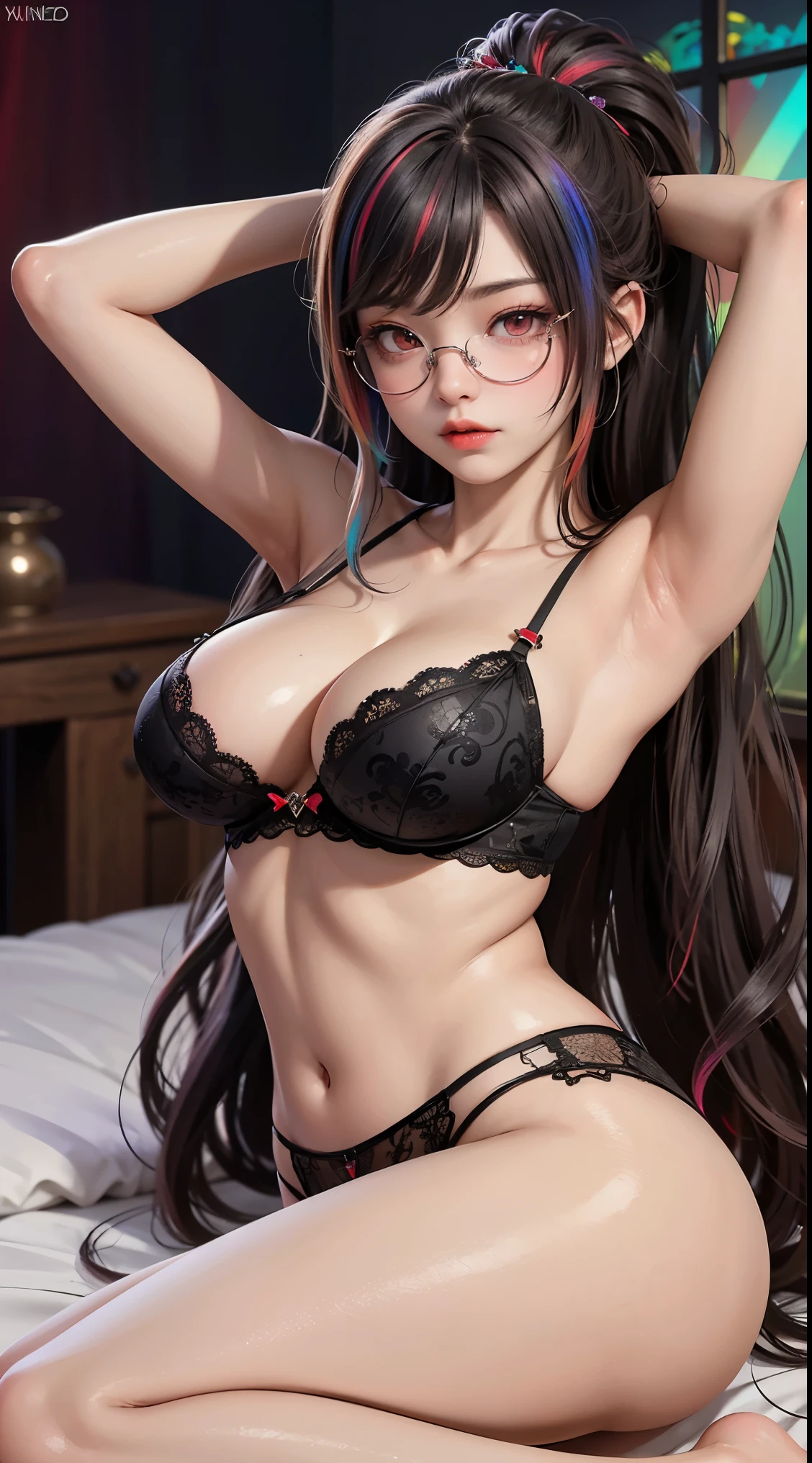 Understood、2 girls、(Girl hugging a girl)、(blonde_very cute_beautiful expression_cute face_length 髪_lingerie_正面from見た図_Hugged_young girl)、((exposed panties))、(((を後ろfrom抱きしめる_Grabbing a girl's shoulder_女の子ngerieをつかむ_with a girl)))、sit on top、(Please sleep on your back)、bed、(best illustration)、8K UHD resolution、intricate details、最high quality、realistic、Super detailed、best writing、best shadow、soft lighting、ultra hd、dungeon and Dragon、cave、dungeon、 necromancer、night、dark style、Succubus、devil'Daughter of、bat wings,(((デーモンホーンラック縁round glasses))))、(((big breasts)))、(devil'tail)、(red eyes shine:1.6)、masterpiece、beautiful features、Tyndall effect、realisticphotograph、(high detail skin:1.2)、8KUHD、Digital single-lens reflex camera、high quality、photograph、High resolution、 absurd、Ponytail distortion、Optimal ratio of 4 fingers and 1 thumb、1 girl、hair ornaments、真っ赤に輝くgemのネックレス、gem、beautiful expression、body up、big breasts emphasis、tight waist、wide ass、Tyndall effect、Photoreal、(high detail skin:1.2)、dark and mysterious version, lipstick red lips, thin and beautiful lips, Don'Don'Don'Don'don't laugh, please shut your mouth, Characters created by Karol Baku and Pino Denis, intricate details, detailed background, very detailed, magic of light, woman, cute face, ((((giant glasses, otaku glasses, thick glasses, round glasses))))、 looking at the Upper body of the goddess , round chest, big and round chest, phoenix hair brooch, long hair with bangs, (Long hair has seven colors like a rainbow:1.9), Beautifully detailed face and well-proportioned eyes, (Crystal clear red eyes: 1.8), Big round eyes and very beautiful and detailed makeup, Visionary, long silk nightgowns, mysterious makeup, ブresponseレット, I dyed the side bangs light yellow....., Upper body, (goddess Upper body: 1.8), hanging arms, リアルで鮮やかなphotograph, (stars that make up : 1.7), ( Space-time portal of sky and imagination: 1.8), fiction art, RAWphotograph,黒い着物のphotograph, 最高のphotograph , expensive_response, 最high quality, 最高のphotograph, 8K quality, 8K ultra , surrealism, 最も経済的な本物のphotograph, Artistic portrait of 12 signs, Symbol of one of the 12 signs on the reverse side, 12 Portrait of the Goddess, 最もrealistic配色, 最高のphotograph color, masterpiece, hair ornaments, ネックresponse, jewelry, beautiful face, Upper body, Tyndall effect, photographのようにリアルな, Dark studio, border light, two tone light, (fine skin) expensive: 1.2), 8K UHD, Digital single-lens reflex camera, soft light, expensive quality, volume light, Frank, photograph, expensive responseolution, 4K quality, 8K, Bokeh, smooth and sharp, 10x more pixels, Charming goddess, sexy goddess, (background space: 1.8), (milky way: 1.7), aurora, lightning, (auroraの背景: 1.8) <roller:crazy_perfect eyes_V1_from_V1_, beautiful goddess and flowers, 2 girls、(Girl hugging a girl)、(blonde_very cute_beautiful expression_cute face_length 髪_lingerie_正面from見た図_Hugged_young girl)、((exposed panties))、(((女の子を後ろm抱きしめる_Grabbing a girl's shoulder_女の子のlingeをつかむ_with a girl)))、sit on top、(Please sleep on your back)、bed、