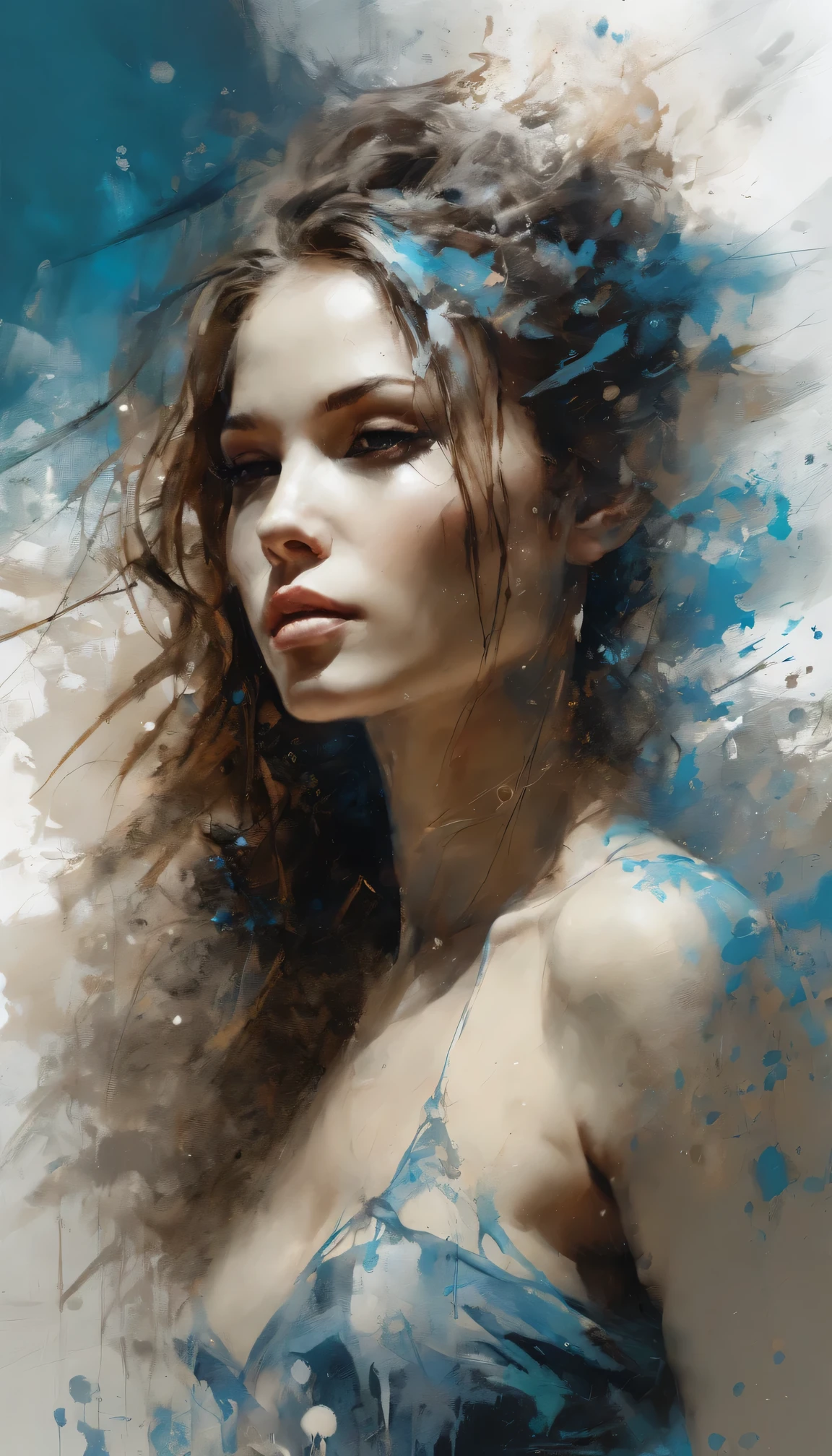 16k diverse graffiti art, nude, naked, tatto, Manga, Dynamic, Moonlight, Highly detailed, Digital painting, art stations, concept-art, smooth, Sharp focus, illustration, paint splatter, Art by Carne Griffiths and Wadim Kashin