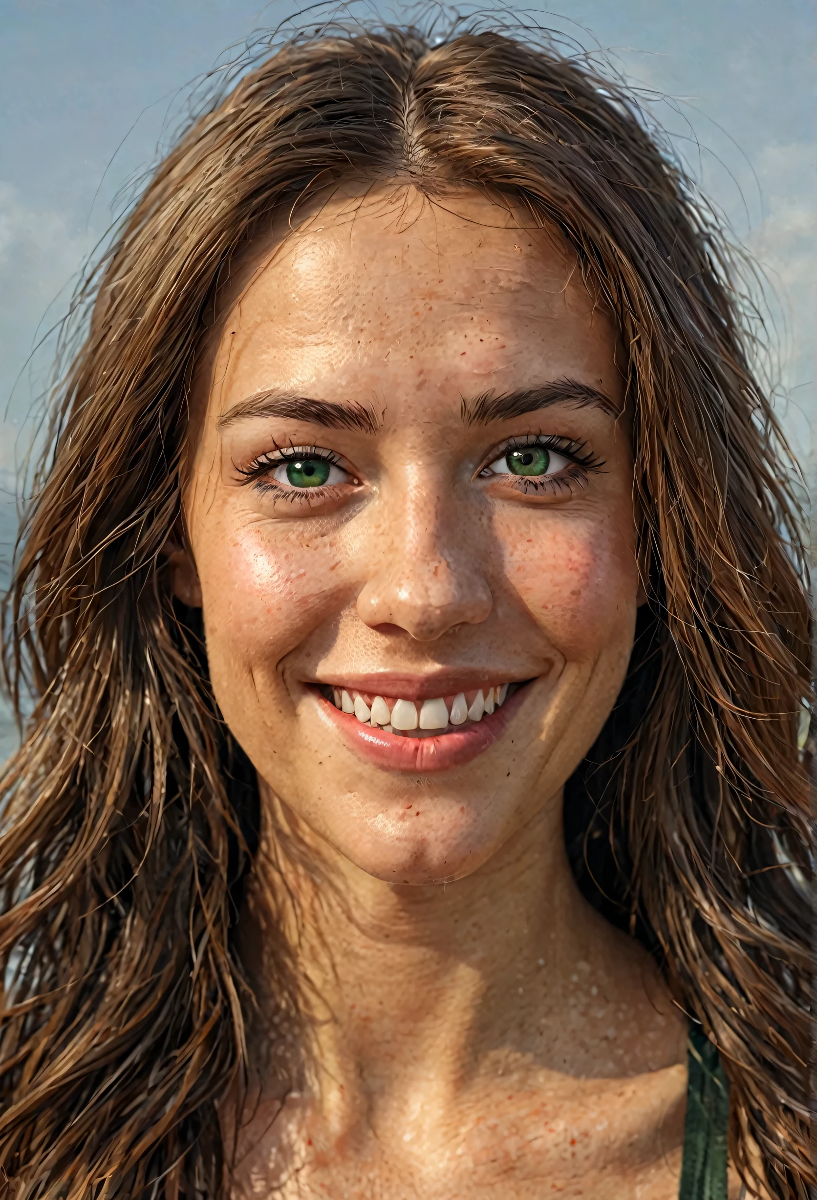 beautiful Irish lady, big smile, green eyes, long hair, dark makeup, hyperdetailed photography, soft light, head and shoulders portrait, cover
Negative prompt: CGI, Unreal, Airbrushed, Digital
Steps: 5, Size: 832x1216, Seed: 4046791301, Model: Juggernaut_RunDiffusionPhoto2_Lightning_4Steps, Version: v1.7.0, Sampler: DPM++ SDE, CFG scale: 2, Model hash: c8df560d29, Hires steps: 2, Hires upscale: 1.5, Hires upscaler: 4x_NMKD-Siax_200k, Denoising strength: 0.35