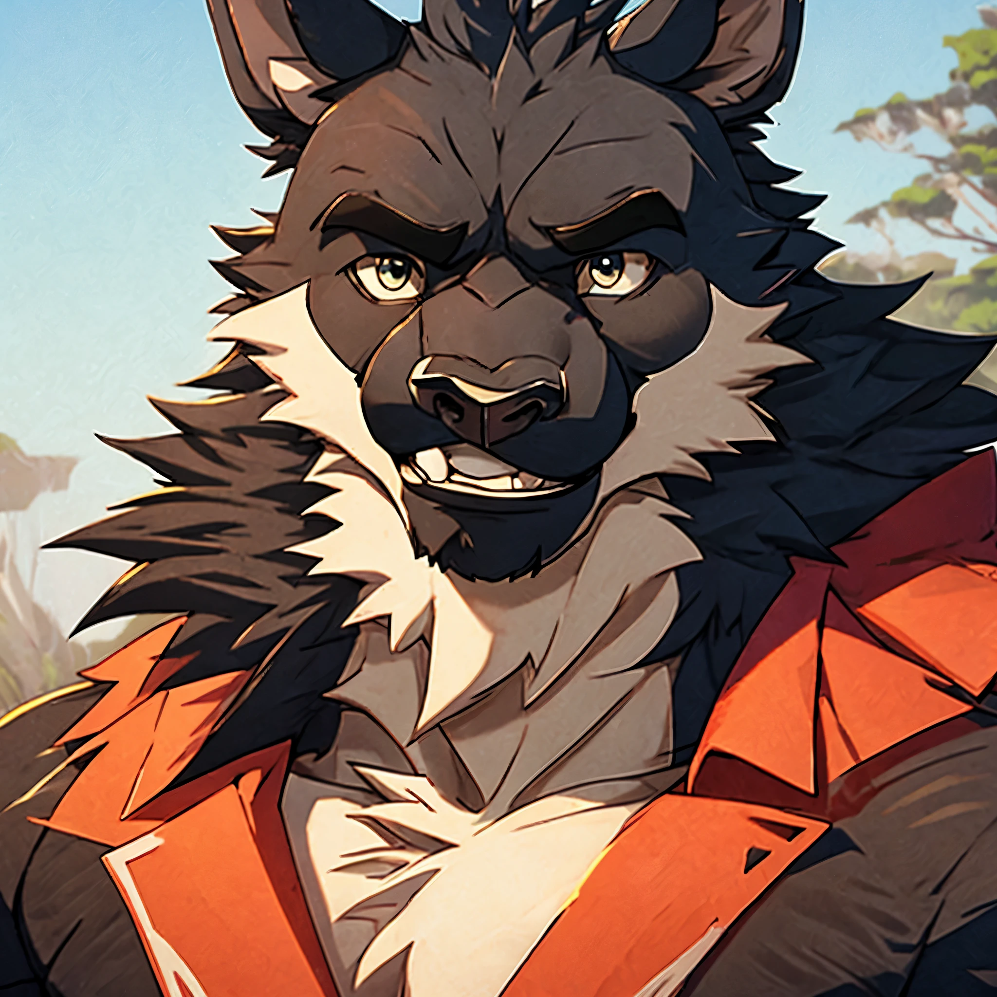 Solo, male, (((feral, canine))), massive dog, domestic dog, muscular, by bebebebebe, ((rape face)), looking at viewer, forest, facing viewer, looking down at viewer, much larger than viewer, massive, giant dog, penis