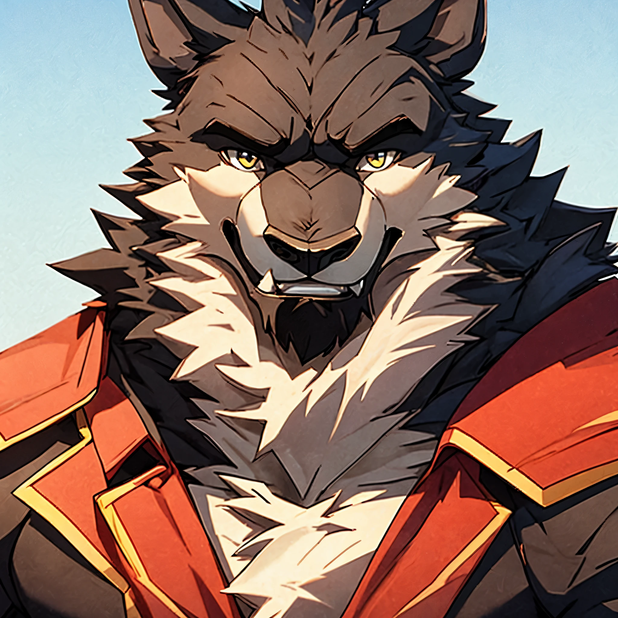 Alone, ORCBEAR, Male, muscle, intestinal muscle, big belly, calnçan, large, Male mature, old. (((head-shot, closeup of face, bust portrait)))