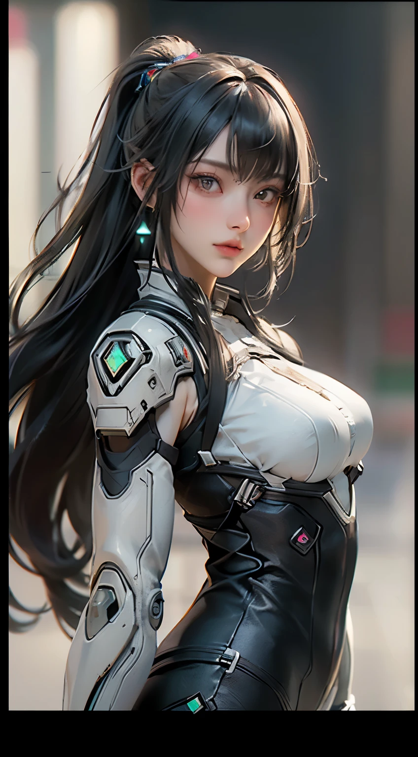 ((Best quality)), ((masterpiece)), (detailed:1.4), 3D, an image of a beautiful cyberpunk female,HDR (High Dynamic Range),Ray Tracing,NVIDIA RTX,Super-Resolution,Unreal 5,Subsurface scattering,PBR Texturing,Post-processing,Anisotropic Filtering,Depth-of-field,Maximum clarity and sharpness,Multi-layered textures,Albedo and Specular maps,Surface shading,Accurate simulation of light-material interaction,Perfect proportions,Octane Render,Two-tone lighting,Wide aperture,Low ISO,White balance,Rule of thirds,8K RAW,