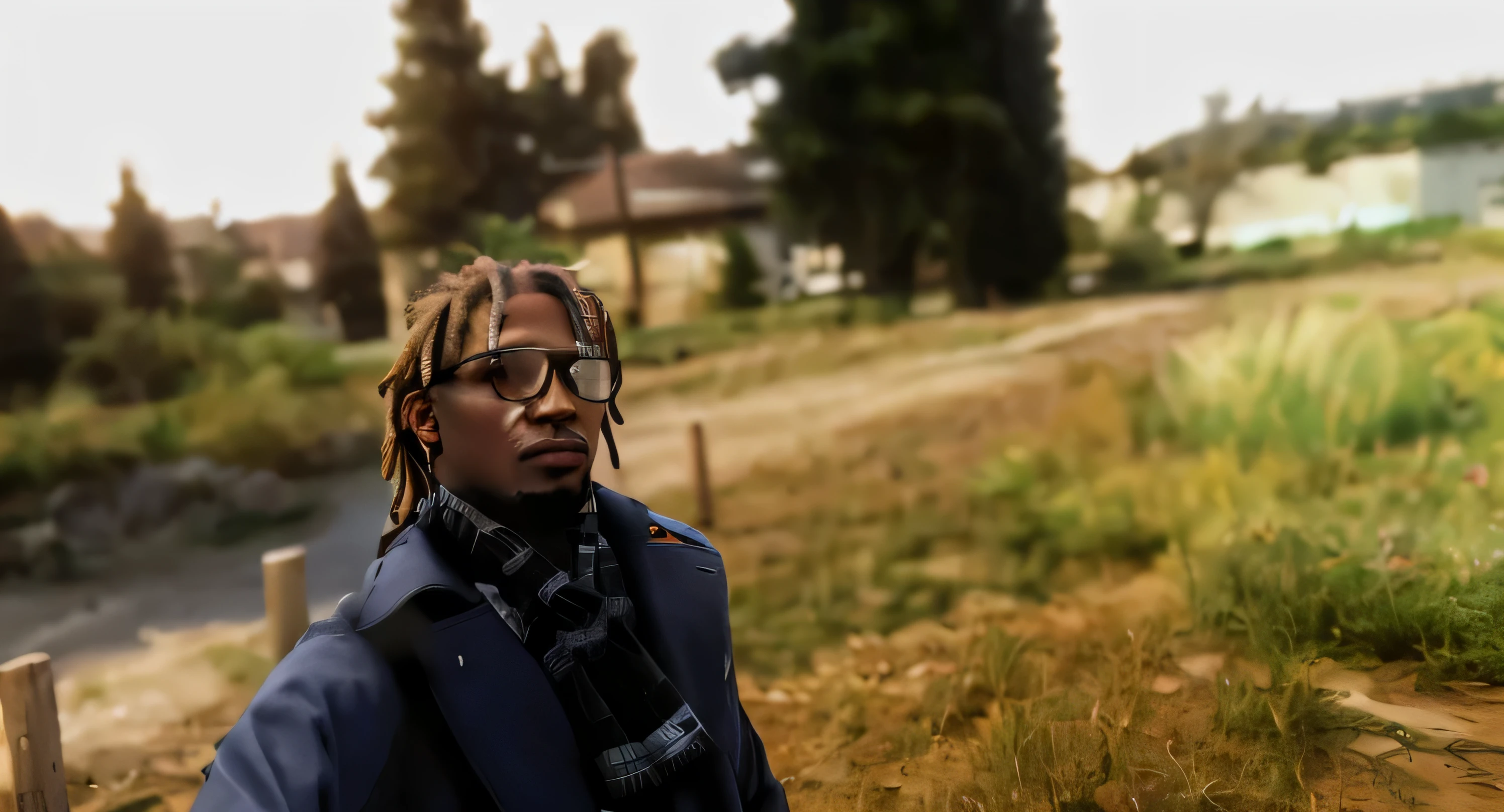 Black man wearing glasses taking a selfie with dreadlocks