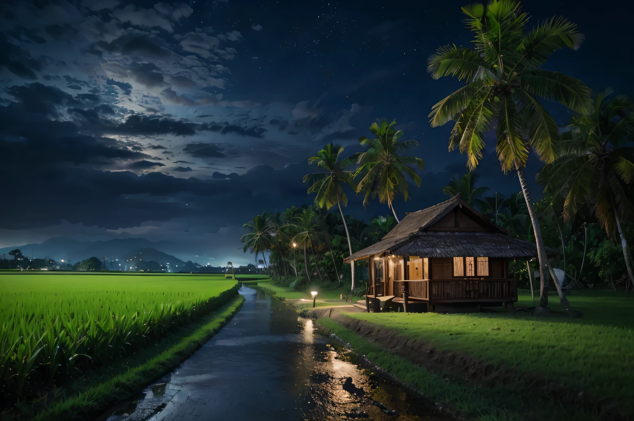 Filipino landscape, cinematic lighting, depth of field, bokeh, realism, photorealistic, hyperrealism, professional photography, uhd, dslr, hdr