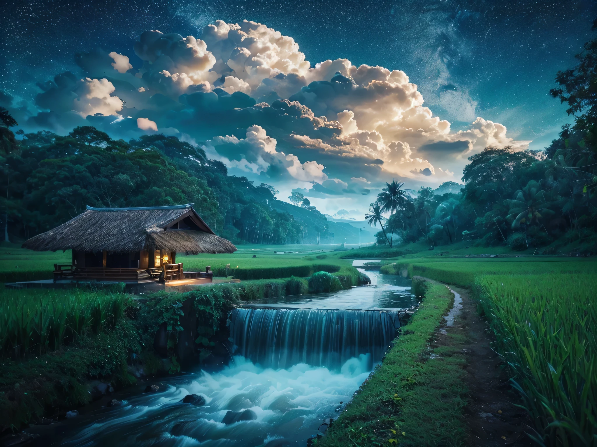 Filipino landscape, cinematic lighting, depth of field, bokeh, realism, photorealistic, hyperrealism, professional photography, uhd, dslr, hdr