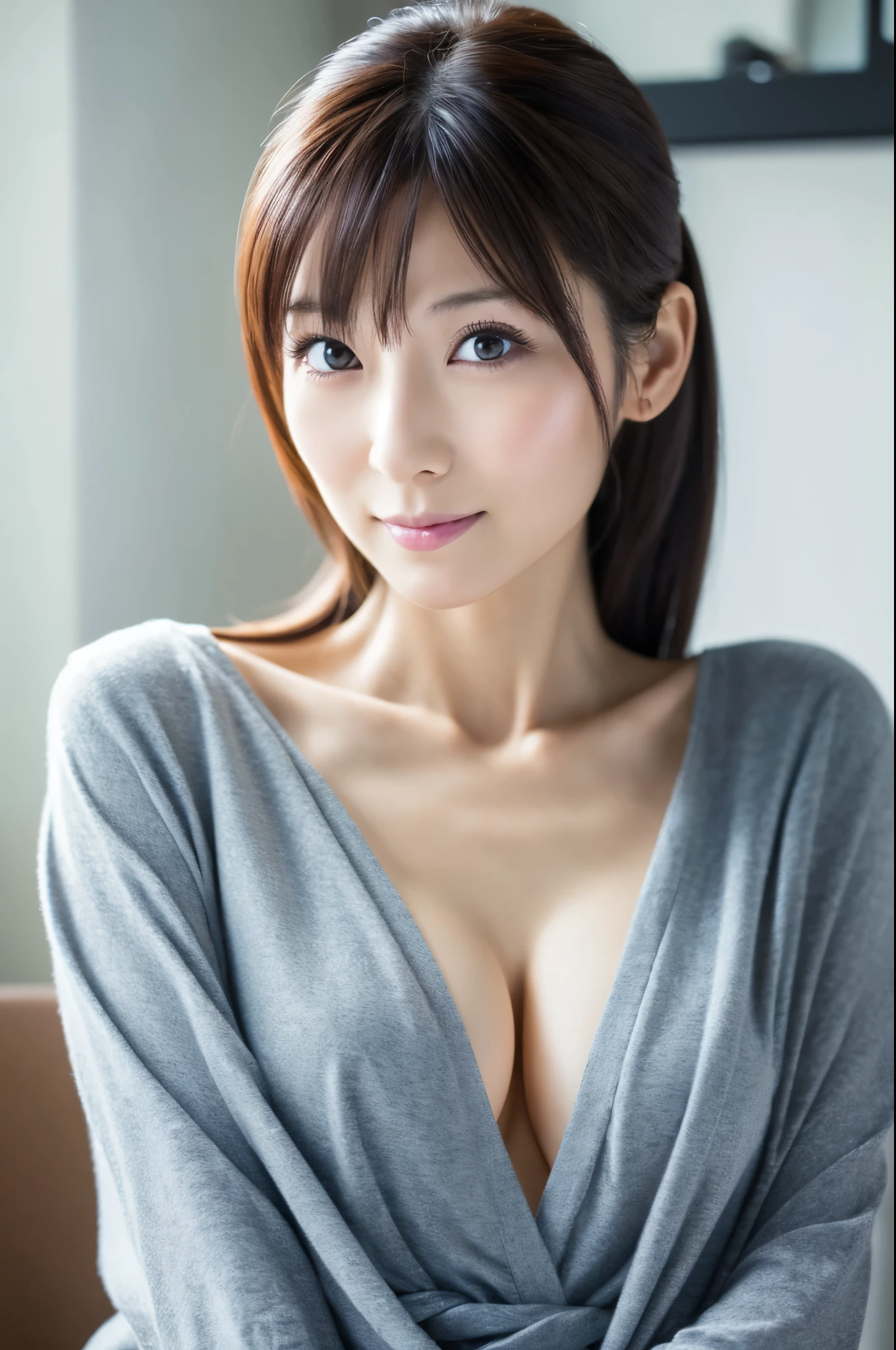 High quality, High resolution, 8K, masterpiece, Skinny Japanese lady, 30 years old, cute face, beautiful face, detailed face, beautiful eyes, detailed eyes, small breasts, very thin waist