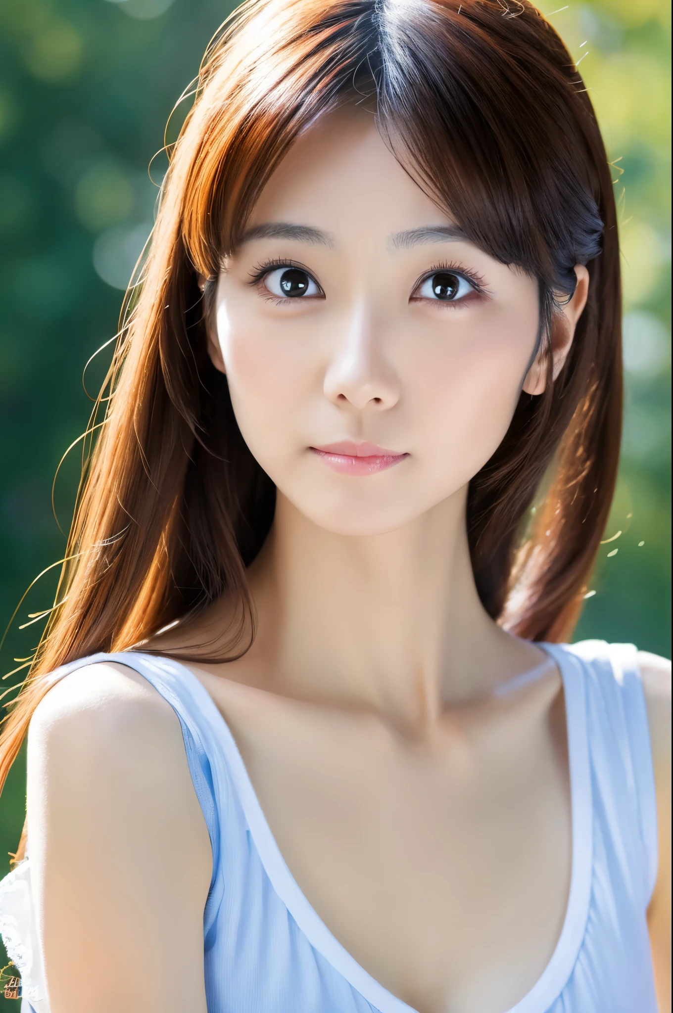 High quality, High resolution, 8K, masterpiece, Skinny Japanese lady, 30 years old, cute face, beautiful face, detailed face, beautiful eyes, detailed eyes, small breasts, very thin waist