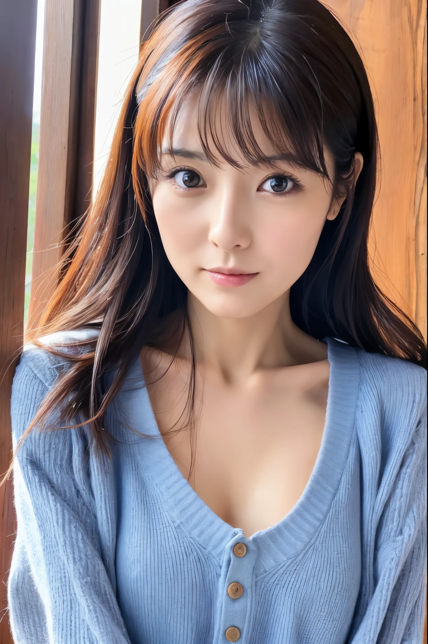 High quality, High resolution, 8K, masterpiece, Skinny Japanese lady, 30 years old, cute face, beautiful face, detailed face, beautiful eyes, detailed eyes, small breasts, very thin waist