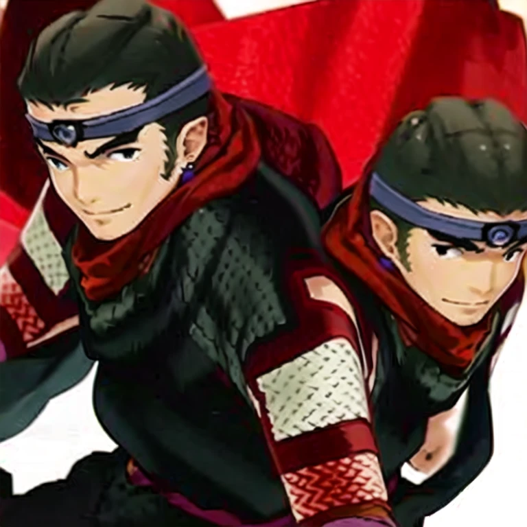 (masterpiece, best quality:1.2,pure white background,2d,anime style),1boy,solo,luca \(final fantasy\),black eyes,black hair,earrings,looking at viewer,smile