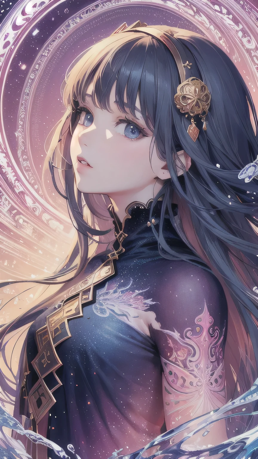 (masterpiece, top quality, best quality, official art, beautiful and aesthetic:1.2), (1girl), extreme detailed,(fractal art:1.3),colorful,highest quality the girl has the powers to control water