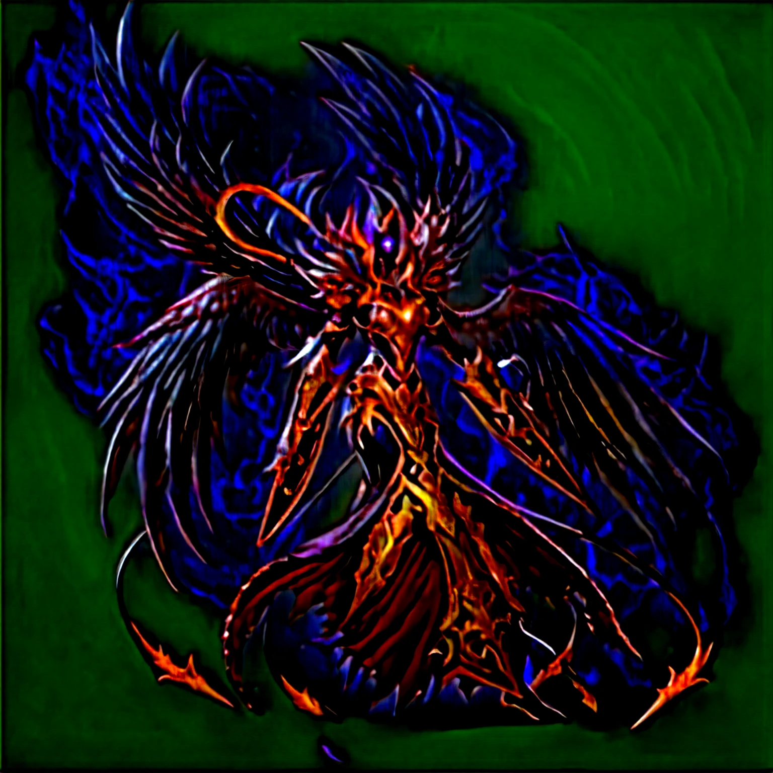 imagem arafed de uma mulher com asas e uma espada, full view of the cosmic sorceress, design de personagens de fantasia cosmica, personagem de fantasia hiperdetalhado, vampira com asas de corvo, female lord of change, personagem bruxa negra, pose de corpo inteiro de feiticeira negra, demon soul concept art, Demonic noble character design, personagem de fantasia complexo, cosmic demon dancer, Cosmic (((fantasy concept art 4k)))