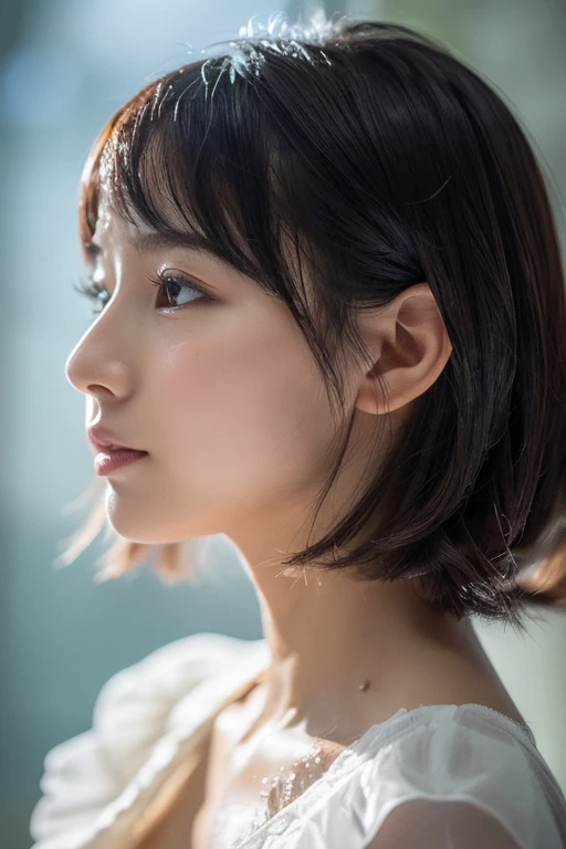 ((highest quality, 8K, masterpiece: 1.3)), woman (full body portrait, front, babydoll wear, wet clothes, cleavage), seabird, Catch Pose, short dress, overhead camera, sharp focus: 1.2, cute woman: 1.4, (((hairstyle random)), wet hair, highly detailed face、skin、hair texture, detailed eye, double eyelid, 白いskin, beautiful and delicate nose, かわいい若い日本のwoman, 28 years old, at a dynamic angle, eyeに心地よく、Thought-provoking composition, Emphasize the subject's hair, eye, words and actions, While creating a melancholy feeling characterized by calm tones and contrast between light and shadow.,
