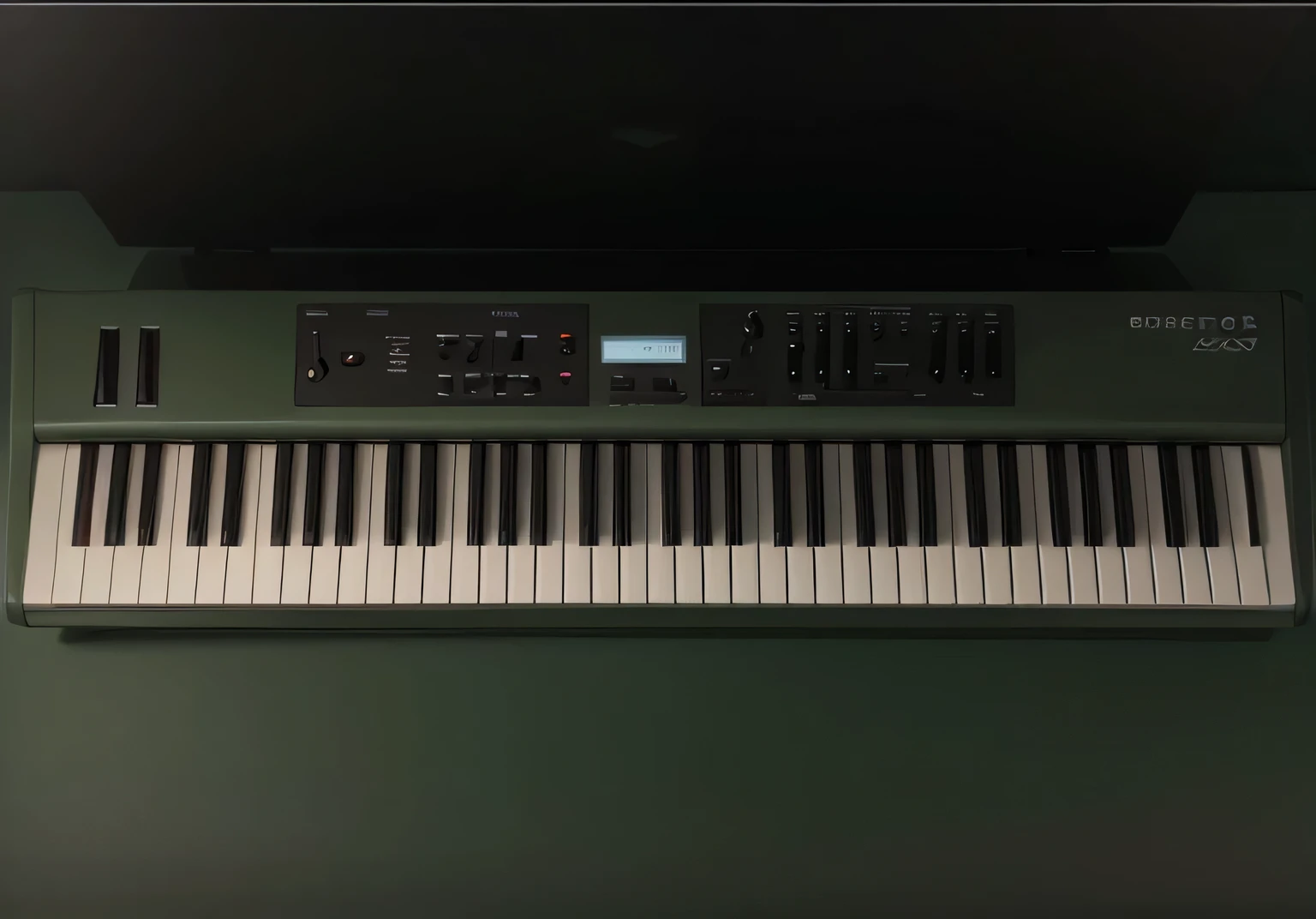 a nord stage 3 mutical keyboard in green