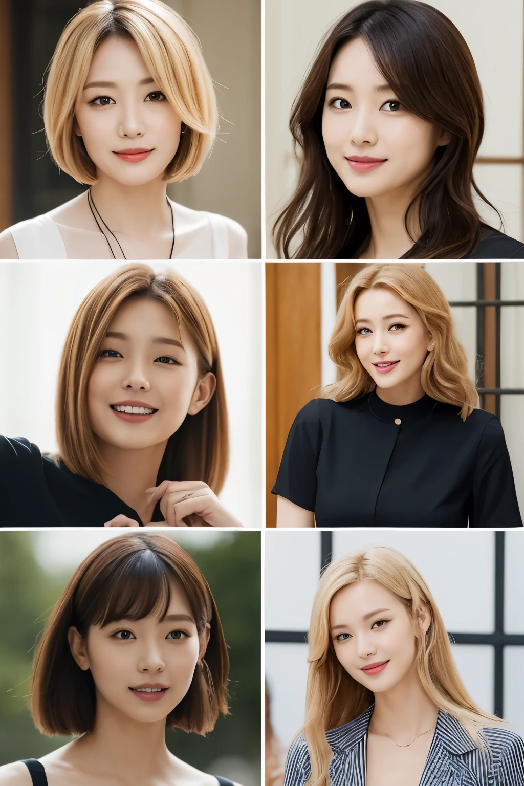 (top-quality、8K、32K、masterpiece、nffsw:1.2)、1 girl、beautfull Japanease woman、close up((Golden hair))、Fancy makeup、thin-waist、Beautiful Women in Perfect Style:1.4、Colossal tits:1.3、finerly detailed face、A smile、shirt dress、breastsout、 Leaning forward、short-hair