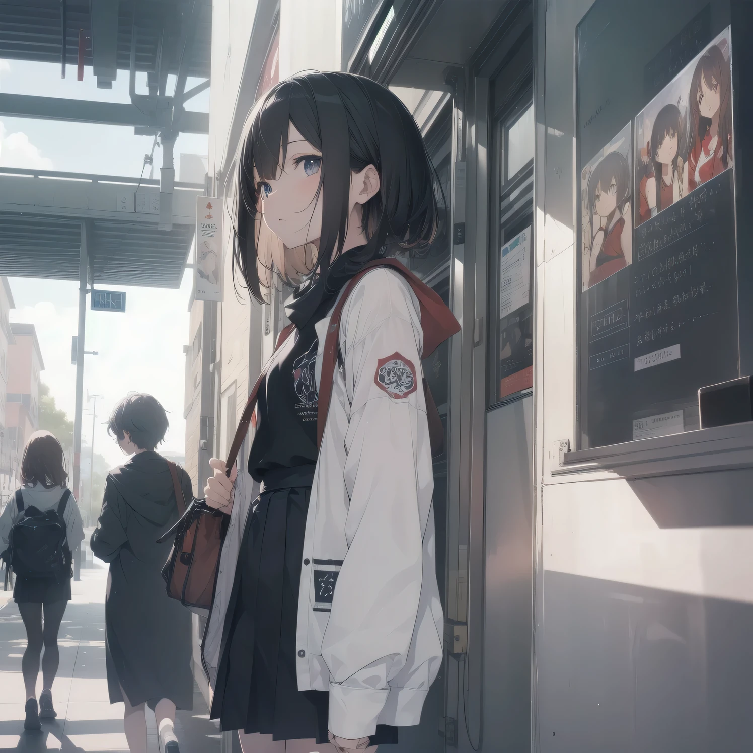 ultra-absurdres-Top quality by art God, ultra-detailed, high resolution, anime moe artstyle, best anime 8k konachan wallpaper, pixiv contest winner, perfect anatomy,break, 1girl, (Please draw a girl walking sleepily to school alone. )break,(Solo,little female, 13-year-old:1.3),Full limbs, complete fingers,a junior high school student, Attractiveness of immature bodies, (very short hair), short cut, flat chest, , small butt, small black eyes, beautiful detailed eyes, well-proportioned iris and pupils, expressive eyes, highres detailed hair, soft expression, school_uniform, pleated skirt,(Detailed Lighting), (Detailed background), in the School commute route. break,super detailed skin, Best cinematic lighting powered by famous artist, 8k,beauty illustration,photoshop_(medium),very aesthetic,break,((artist:core )), artist:akinashi yuu ,artist:oyari ashito ,artist:kantoku ,