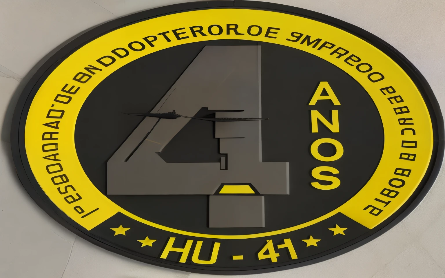 tapered logo on a wall with a helicopter and a star, silicone projeto de remendo, Helios 44-2, nd4, 4T, hein, 4kHD, 4 kD, Helicopters, n- 4, n - 4, n-4, n-4, projeto de remendo, shoulder projeto de remendo, 1 / 4 shots to the head