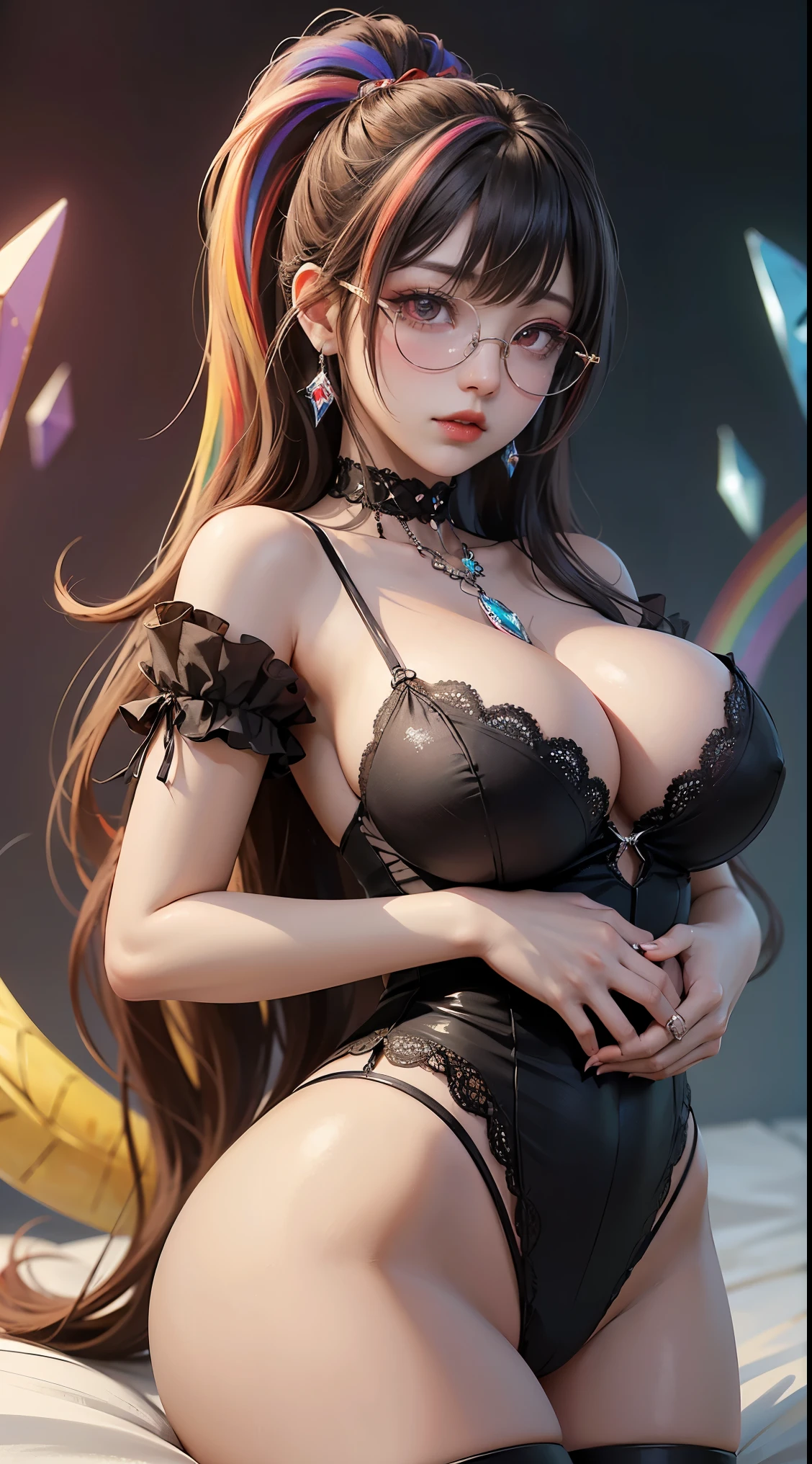 Understood、2 girls、(Girl hugging a girl)、(blonde_very cute_beautiful expression_cute face_length 髪_lingerie_正面from見た図_Hugged_young girl)、((exposed panties))、(((を後ろfrom抱きしめる_Grabbing a girl's shoulder_女の子ngerieをつかむ_with a girl)))、sit on top、(Please sleep on your back)、bed、(best illustration)、8K UHD resolution、intricate details、最high quality、realistic、Super detailed、best writing、best shadow、soft lighting、ultra hd、dungeon and Dragon、cave、dungeon、 necromancer、night、dark style、Succubus、devil'Daughter of、bat wings,(((デーモンホーンラック縁round glasses))))、(((big breasts)))、(devil'tail)、(red eyes shine:1.6)、masterpiece、beautiful features、Tyndall effect、realisticphotograph、(high detail skin:1.2)、8KUHD、Digital single-lens reflex camera、high quality、photograph、High resolution、 absurd、Ponytail distortion、Optimal ratio of 4 fingers and 1 thumb、1 girl、hair ornaments、真っ赤に輝くgemのネックレス、gem、beautiful expression、body up、big breasts emphasis、tight waist、wide ass、Tyndall effect、Photoreal、(high detail skin:1.2)、dark and mysterious version, lipstick red lips, thin and beautiful lips, Don'Don'Don'Don'don't laugh, please shut your mouth, Characters created by Karol Baku and Pino Denis, intricate details, detailed background, very detailed, magic of light, woman, cute face, ((((giant glasses, otaku glasses, thick glasses, round glasses))))、 looking at the Upper body of the goddess , round chest, big and round chest, phoenix hair brooch, long hair with bangs, (Long hair has seven colors like a rainbow:1.9), Beautifully detailed face and well-proportioned eyes, (Crystal clear red eyes: 1.8), Big round eyes and very beautiful and detailed makeup, Visionary, long silk nightgowns, mysterious makeup, ブresponseレット, I dyed the side bangs light yellow....., Upper body, (goddess Upper body: 1.8), hanging arms, リアルで鮮やかなphotograph, (stars that make up : 1.7), ( Space-time portal of sky and imagination: 1.8), fiction art, RAWphotograph,黒い着物のphotograph, 最高のphotograph , expensive_response, 最high quality, 最高のphotograph, 8K quality, 8K ultra , surrealism, 最も経済的な本物のphotograph, Artistic portrait of 12 signs, Symbol of one of the 12 signs on the reverse side, 12 Portrait of the Goddess, 最もrealistic配色, 最高のphotograph color, masterpiece, hair ornaments, ネックresponse, jewelry, beautiful face, Upper body, Tyndall effect, photographのようにリアルな, Dark studio, border light, two tone light, (fine skin) expensive: 1.2), 8K UHD, Digital single-lens reflex camera, soft light, expensive quality, volume light, Frank, photograph, expensive responseolution, 4K quality, 8K, Bokeh, smooth and sharp, 10x more pixels, Charming goddess, sexy goddess, (background space: 1.8), (milky way: 1.7), aurora, lightning, (auroraの背景: 1.8) <roller:crazy_perfect eyes_V1_from_V1_, beautiful goddess and flowers, 2 girls、(Girl hugging a girl)、(blonde_very cute_beautiful expression_cute face_length 髪_lingerie_正面from見た図_Hugged_young girl)、((exposed panties))、(((女の子を後ろm抱きしめる_Grabbing a girl's shoulder_女の子のlingeをつかむ_with a girl)))、sit on top、(Please sleep on your back)、bed、