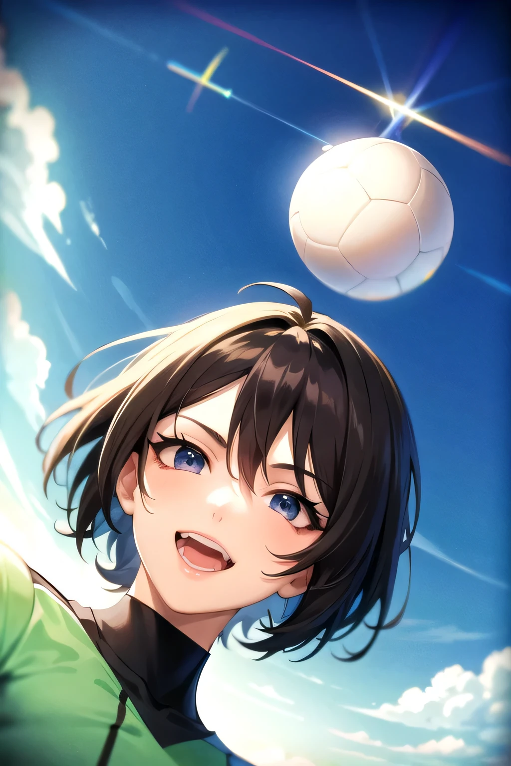 soccer ball, Overhead Kick, anime style