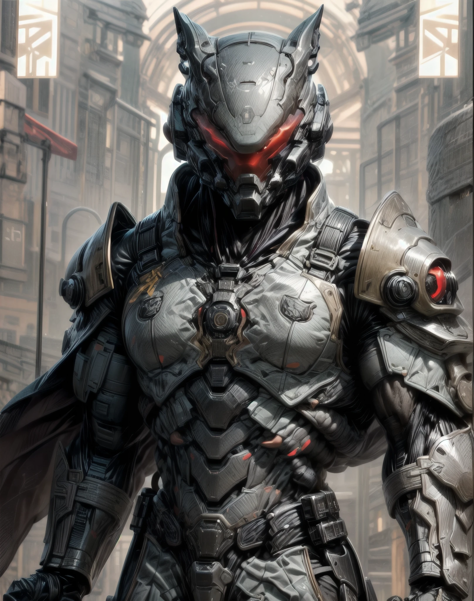 (((epic and visually stunning complex digital anime masterpiece:1.6, elegantly decorated:1.5, beautifully ornate soldier:1.3, ((gorgeous feminine male physique:1.3, graceful:1.4))))), (((heavily muscled masculine chest:1.4, chiseled abs:1.4, heavily toned:1.4, slim yet muscular:1.3))), (((complex and beautiful:1.3, tactical:1.3, stunning scifi fantasy style:1.5, beautiful scifi style mechanical helmet:1.5, polarized visor:1.5))), (((elegant tactical double breasted trench coat:1.5))), (((form fitted armor plating:1.3, super sleek sensually revealing under suit:1.5, waist and thighs exposed:1.5)), ((flamboyant feminine essence:1.4, heavy mechanical gothic aesthetic:1.4)), ((androgynous body build)), (((toned yet heavily muscled gorgeous femboy physique:1.4, gorgeous perfectly defined muscles:1.4, toned sleek mechanical arms and legs:1.4, thick well rounded thighs:1.5, mechanical muscles))), ((((depth of field, cinematic lighting, chromatic aberration, ray tracing, UHD, masterpiece, top of head covered, super detail, high details, high quality, award winning, 8k, highres)))):1.6, (((dieselpunk, artificial muscle))):1.6, (((beautifully engraved white gothic scifi style white armor:1.6)))